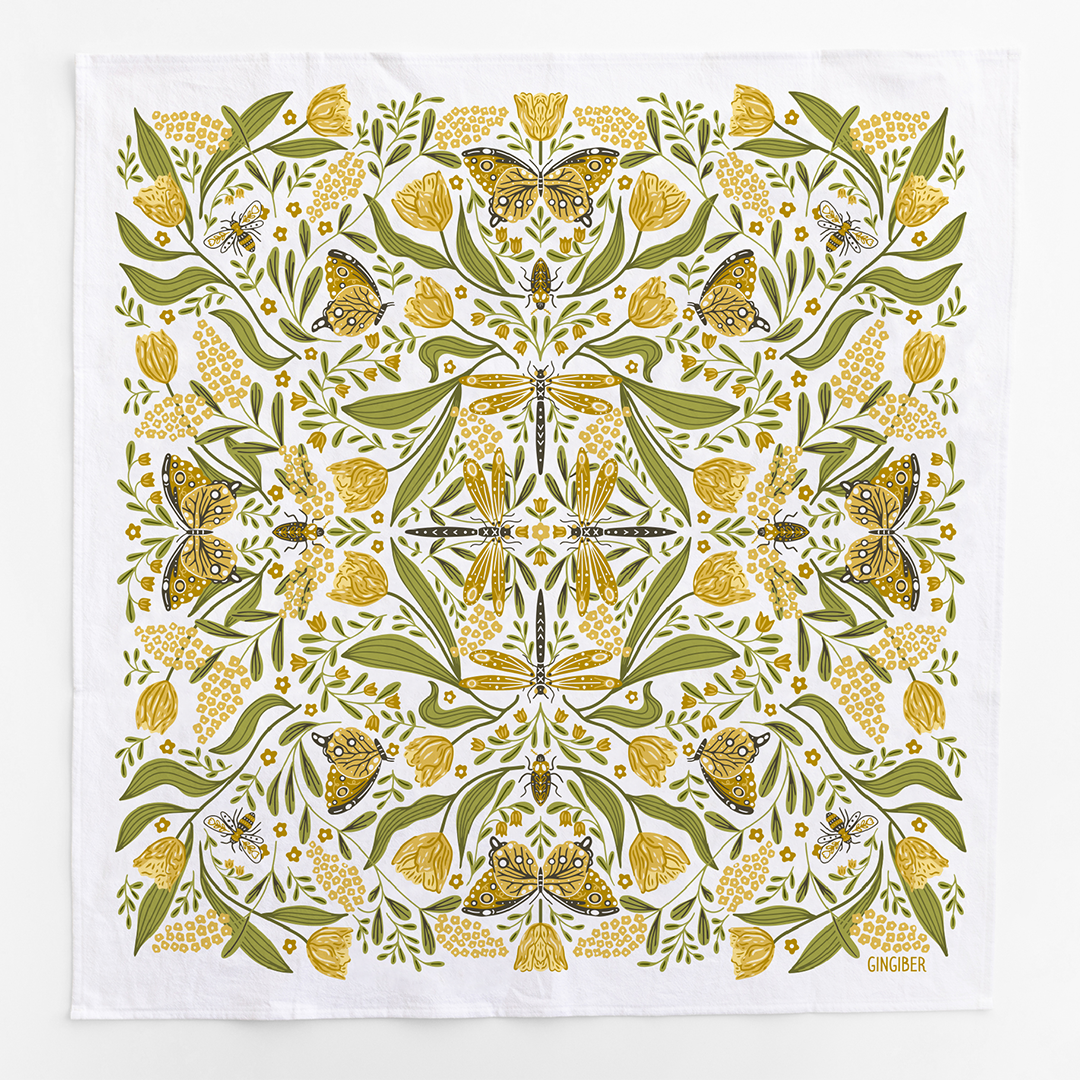 Golden Garden Tea Towel
