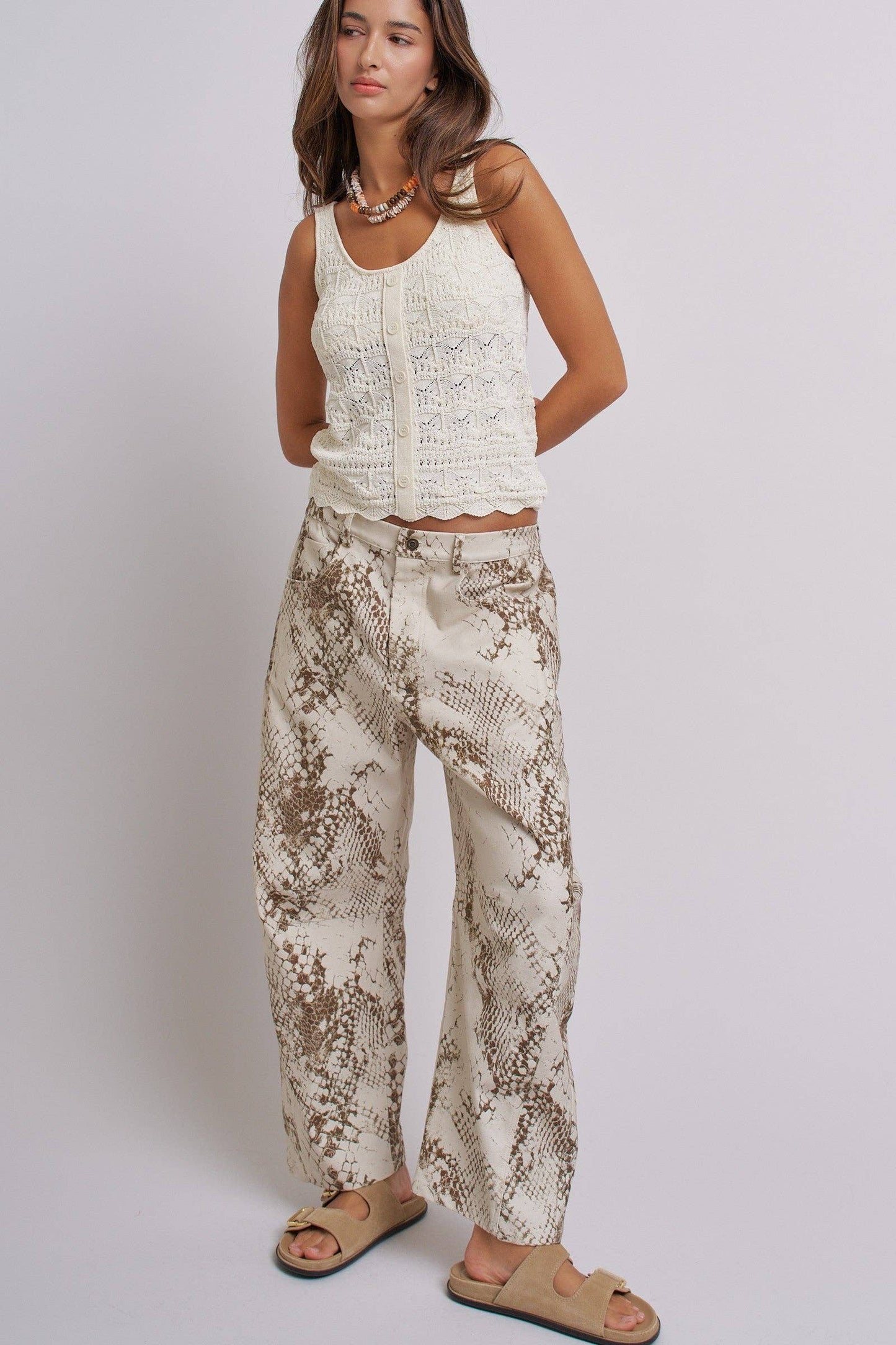 Knit Button Front Tank Top