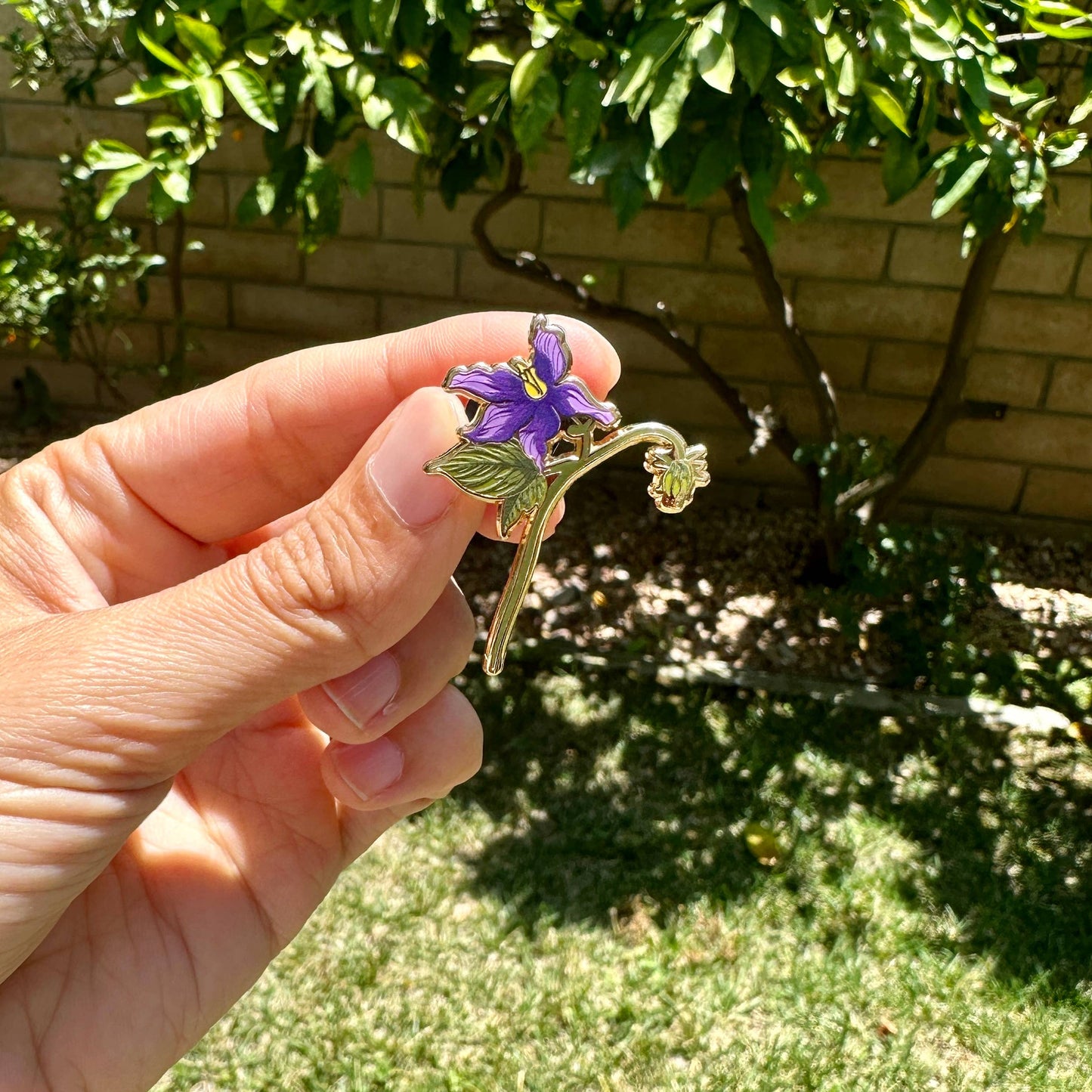 Nightshade Flower Enamel Pin