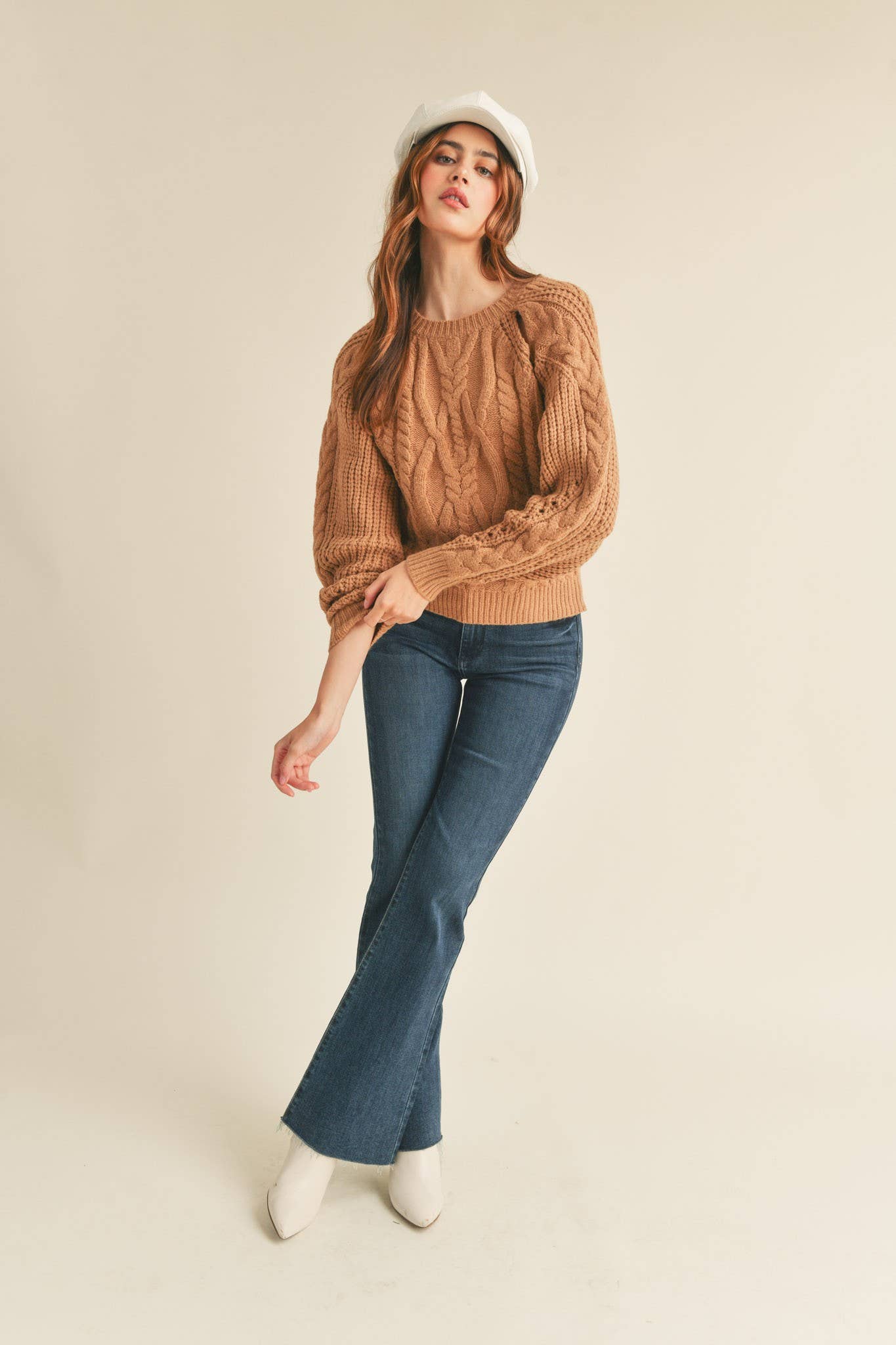 Cut Out Cable Knit Sweater