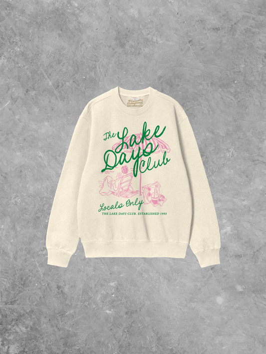The Lake Days Club, Summer Boxy Cotton Sweatshirt