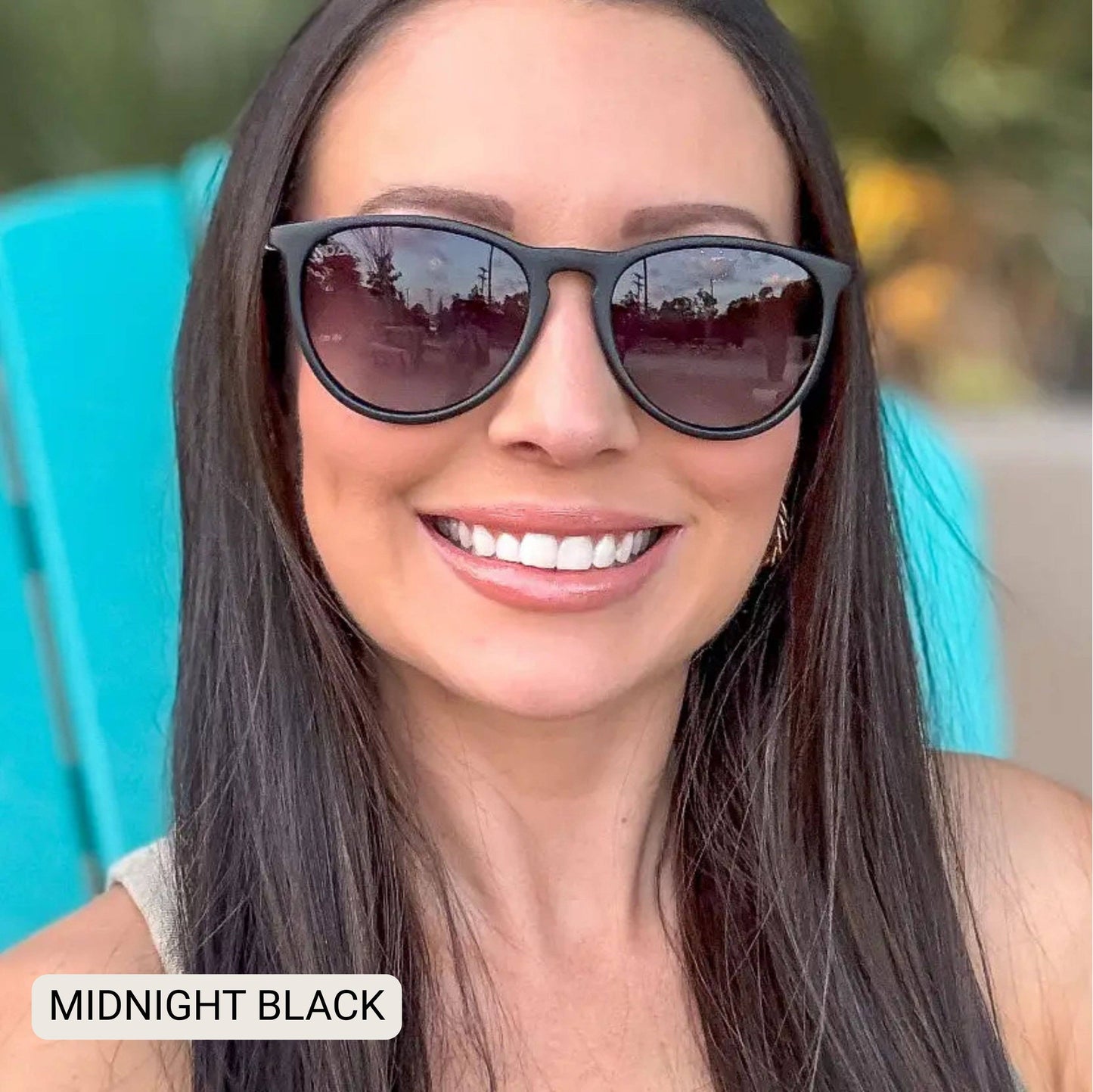DAX - Midnight - Women's Polarized Medium Horn Sunglasses