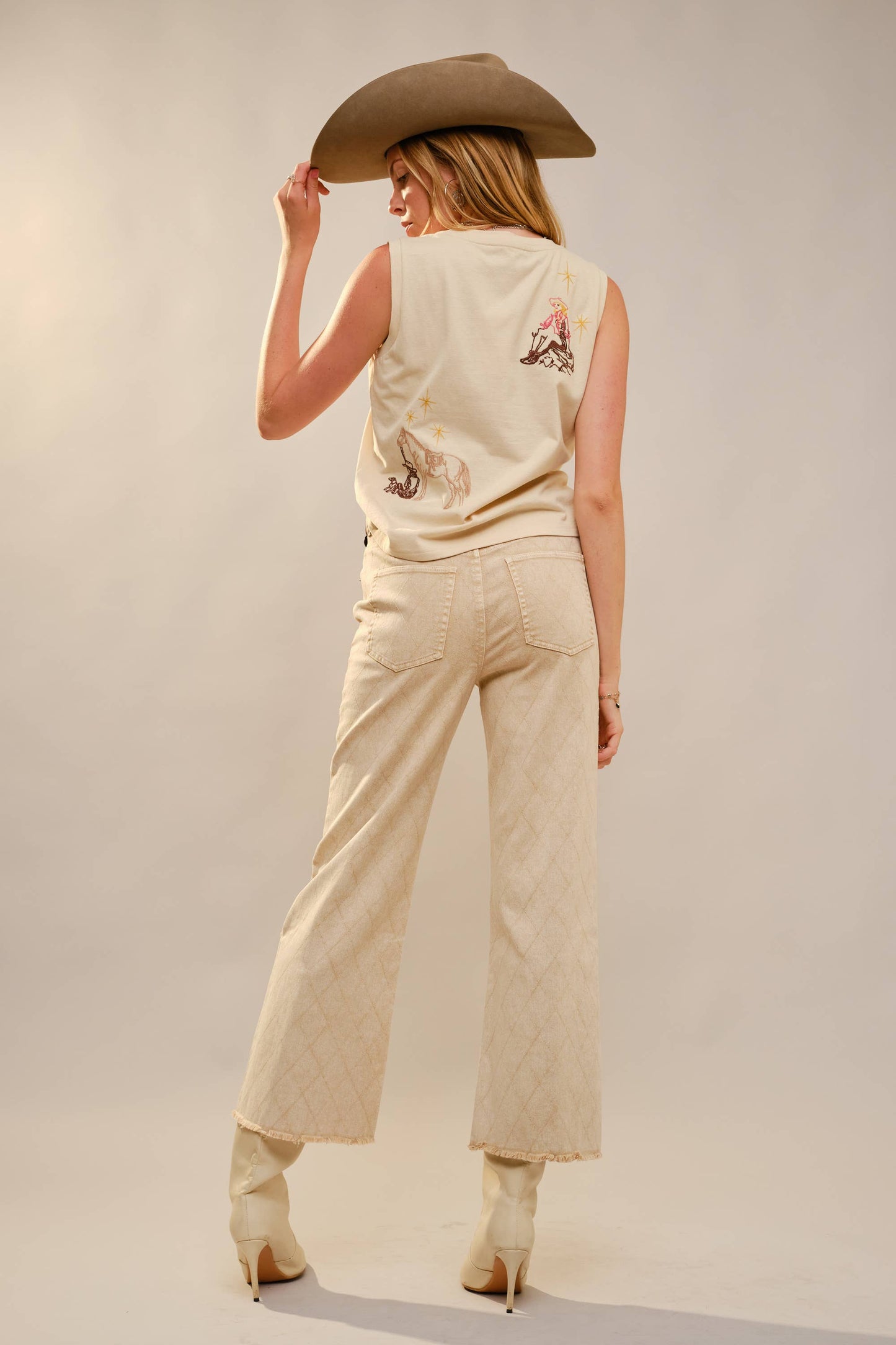 Western Embroidered Sleeveless Top
