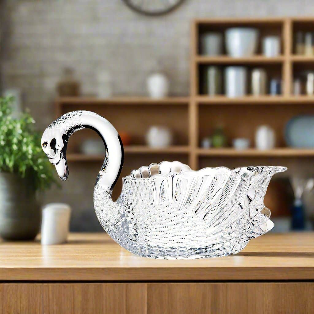 Swan Crystal Serving Bowl