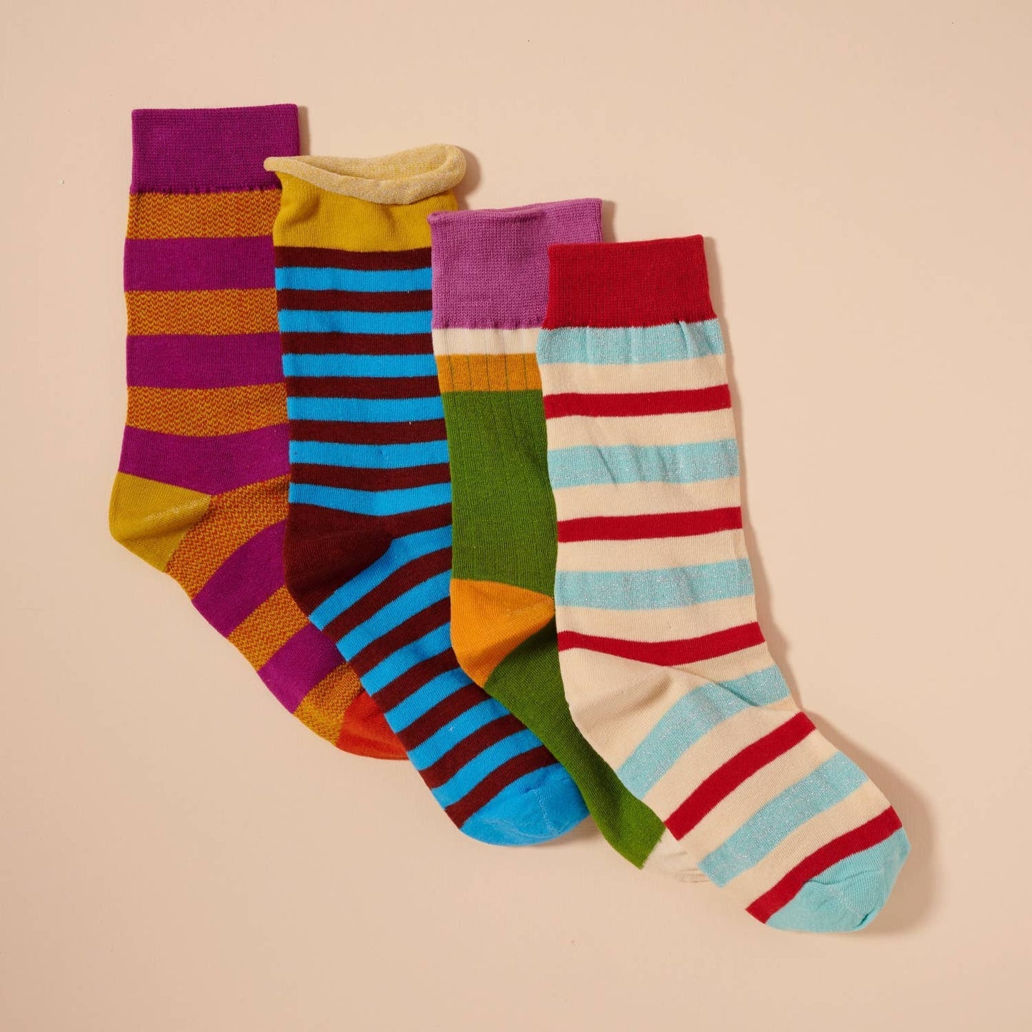 Colorful Striped Crew Socks