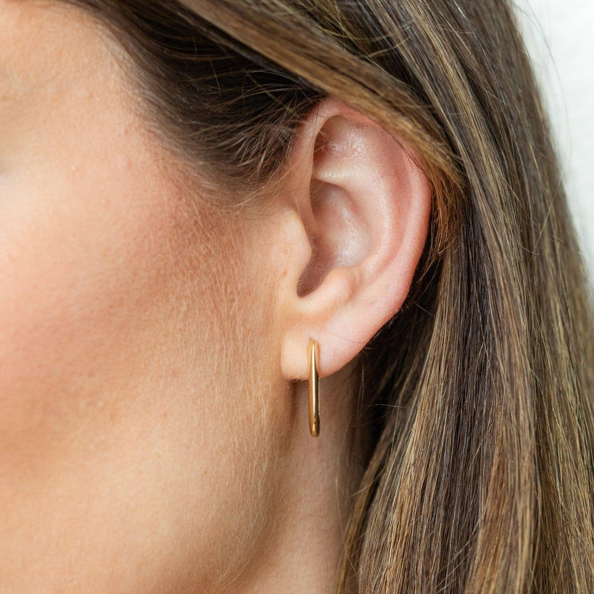 Contemporary Oblong Huggie Hoops