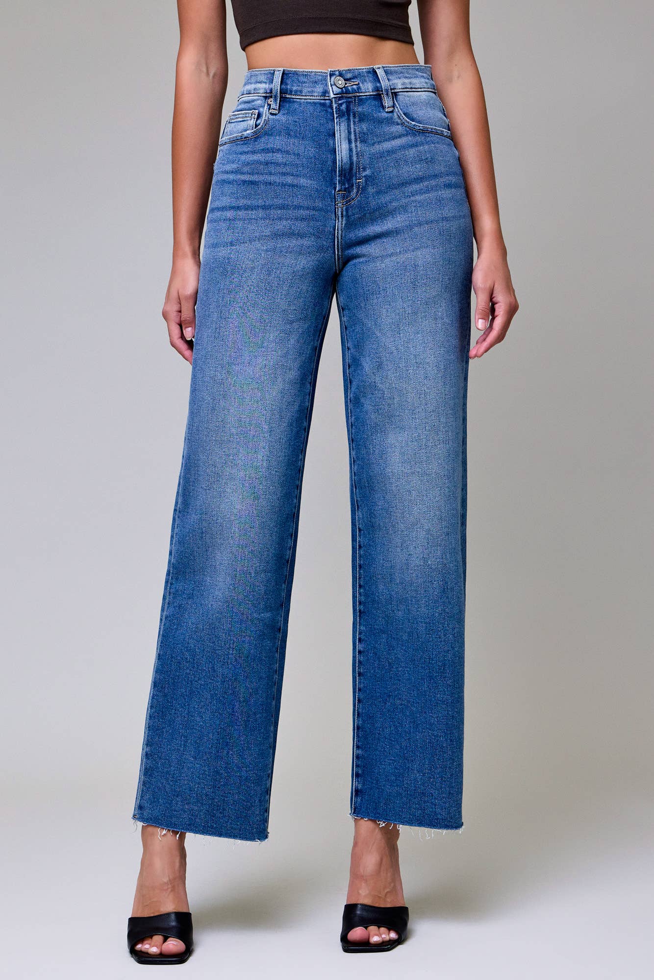 Medium Dark Clean Stretch Dad Jeans