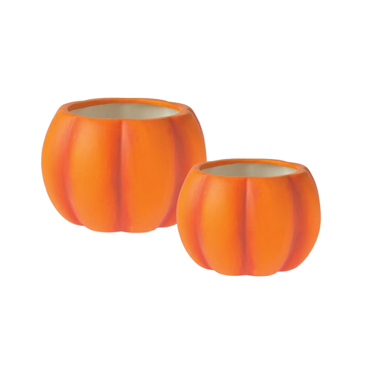 Matte Ceramic Pumpkin Planter