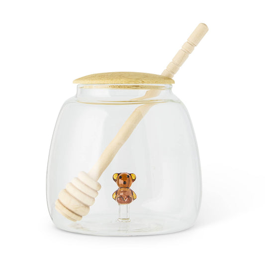 15.6oz Glass Honey Jar - Bear Icon
