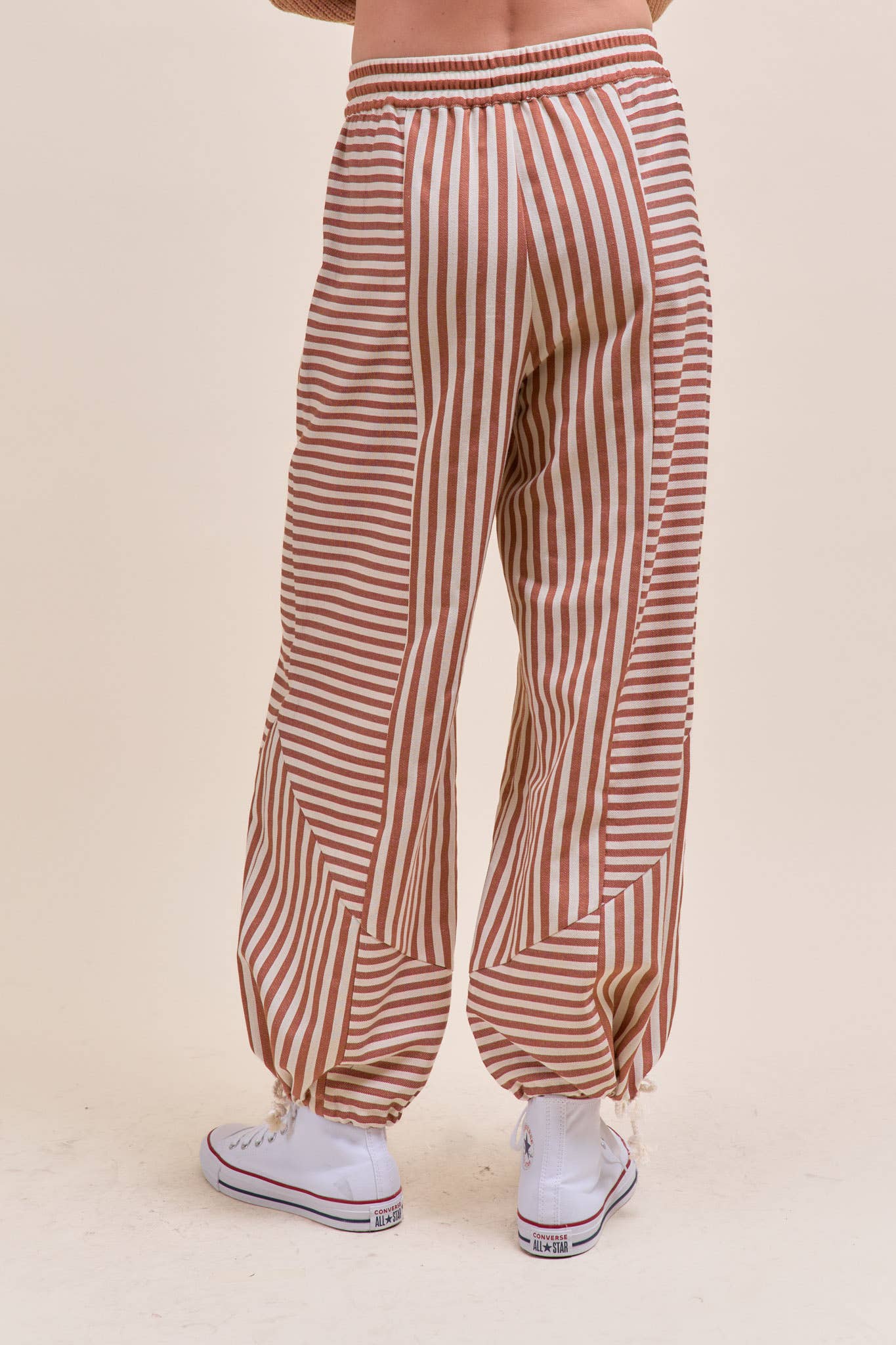 Mixed Stripe Parachute Pants