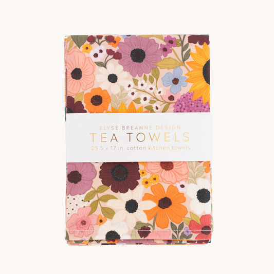 Pack of 2 Rainbow Garden Tea Towels