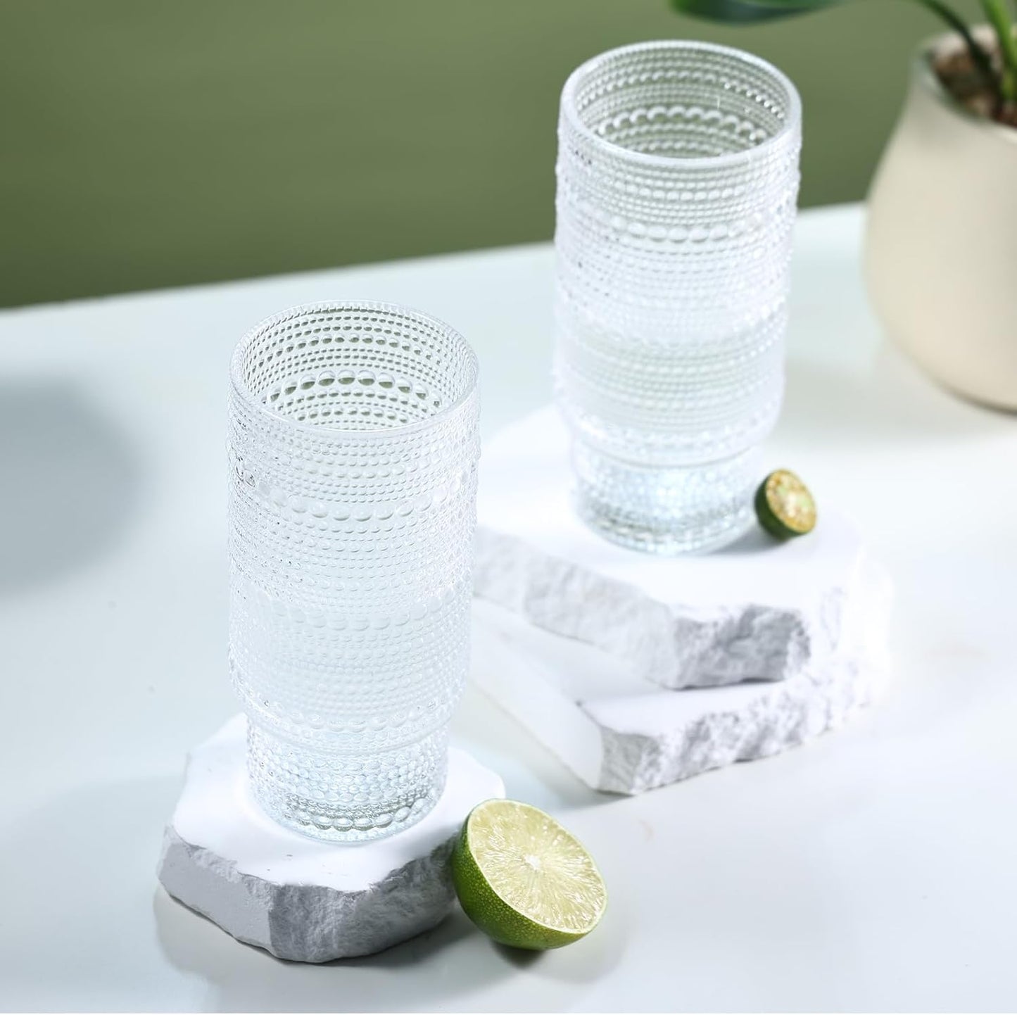 Vintage Inspired Hobnail Glass-Set of 6
