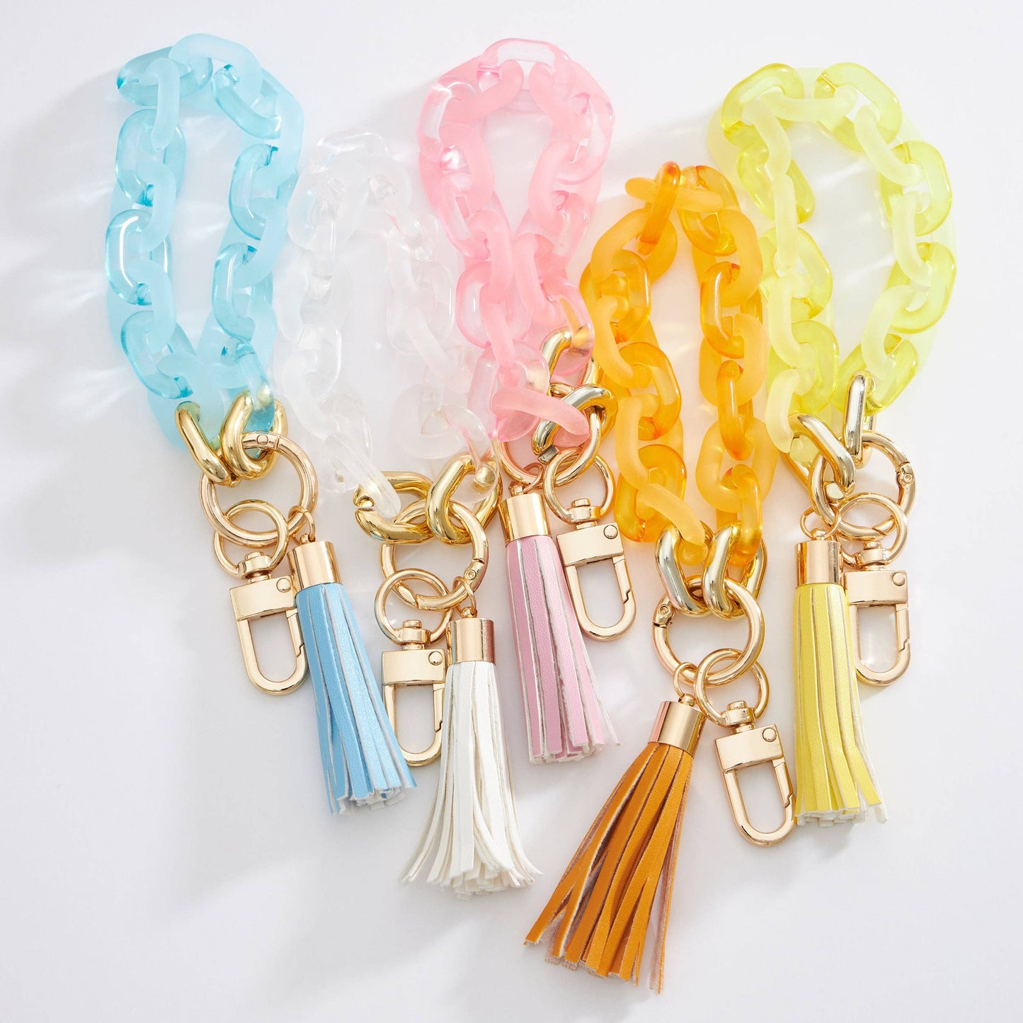 Acrylic Chain Tassel Keychain Bracelet