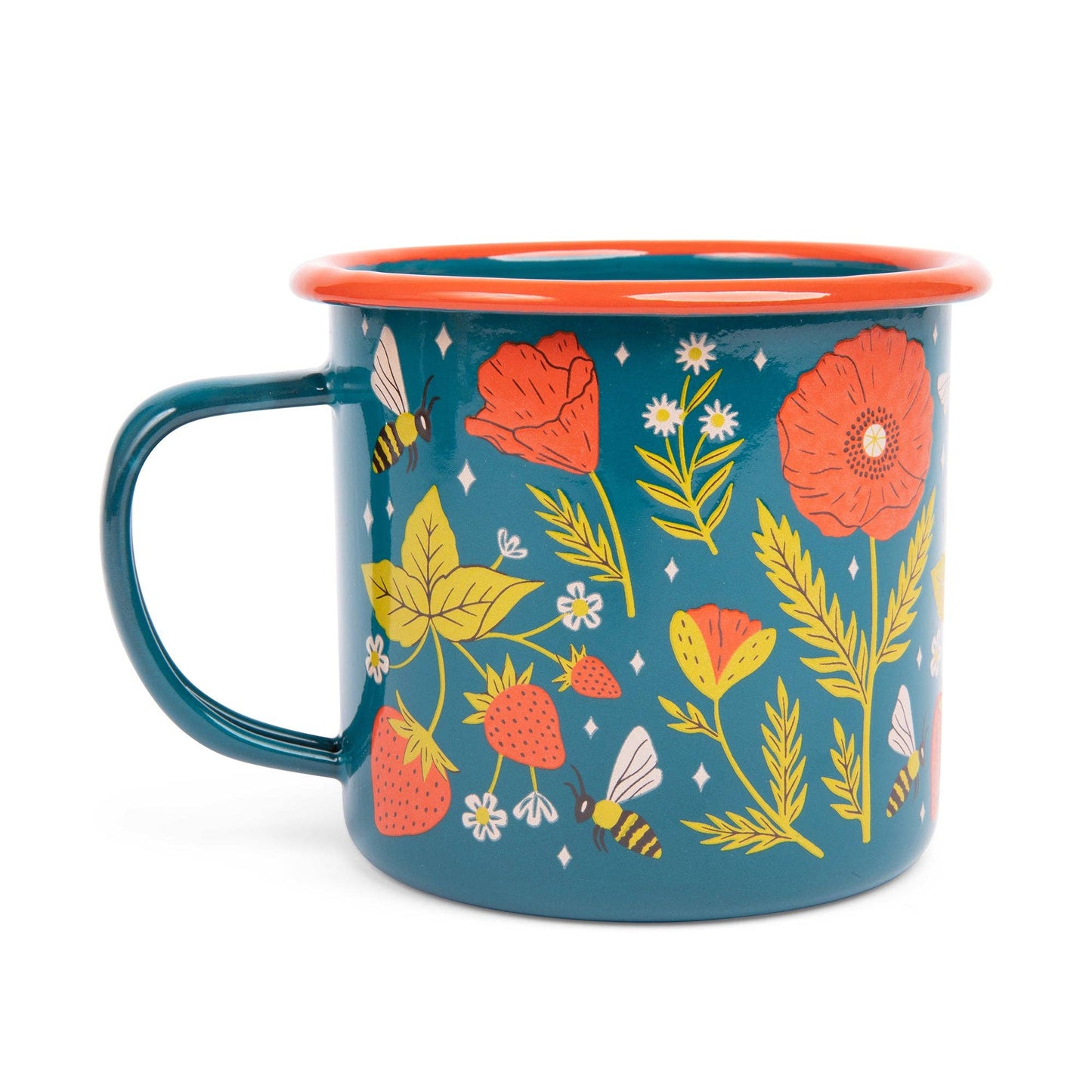 Enamel Poppies Coffee & Camp Mug
