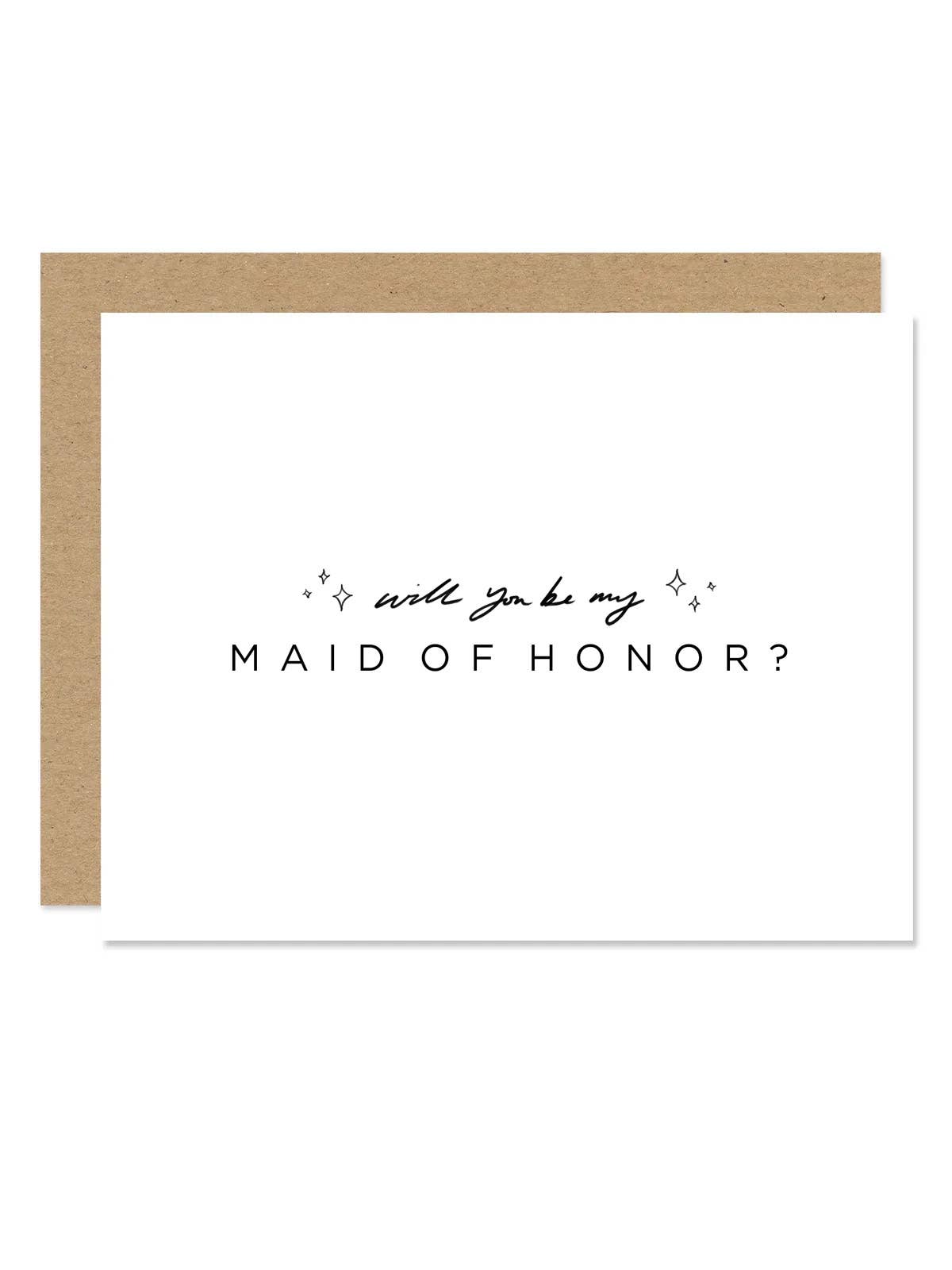 Maid of Honor Wedding Card