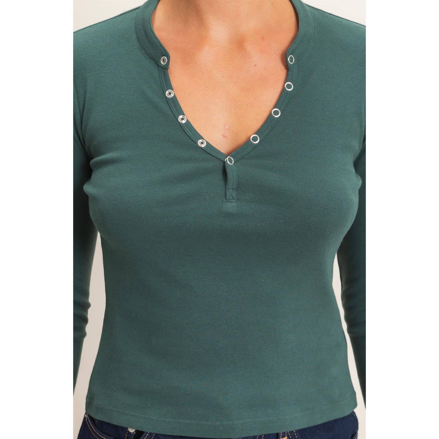 Long Sleeve Henley Top