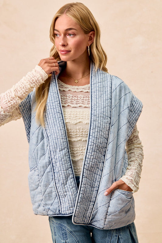 Qulited Chambray Vest