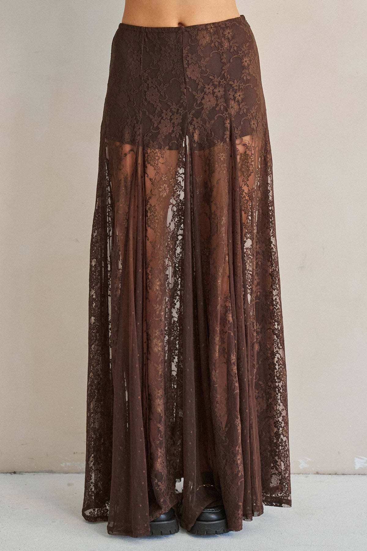 Sheer Lace Maxi Skirt
