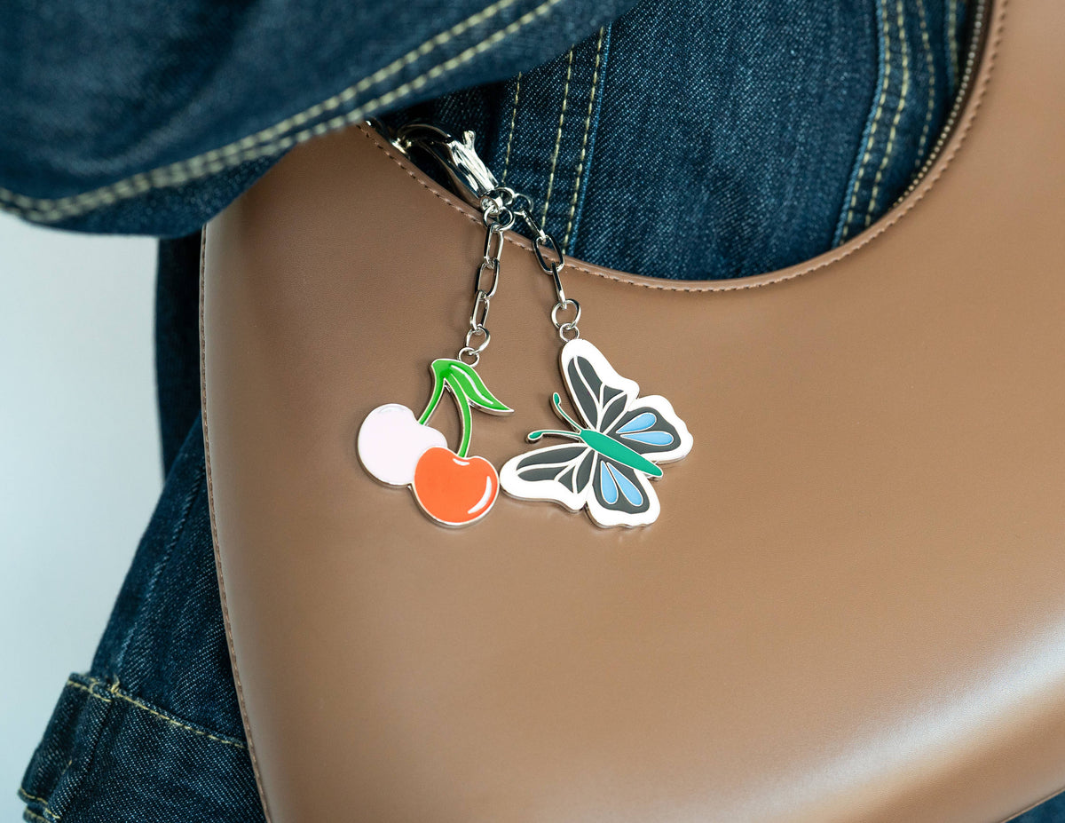 Enamel Bag Charm - Butterfly