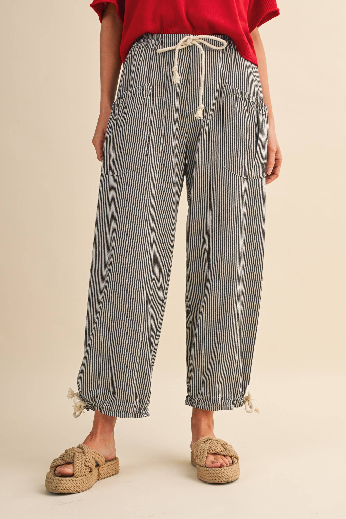 Black Stripe Parachute Pants