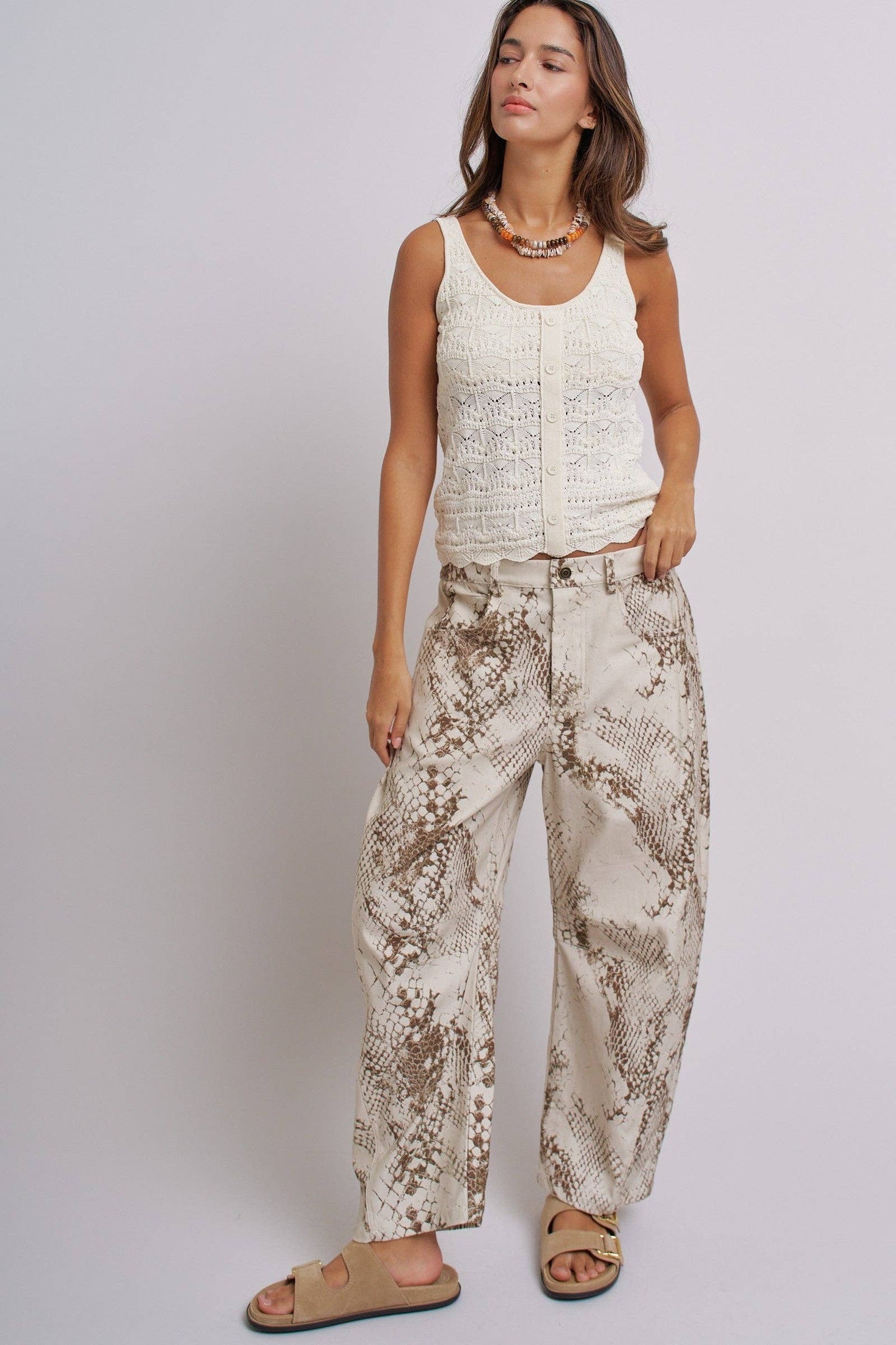 Knit Button Front Tank Top