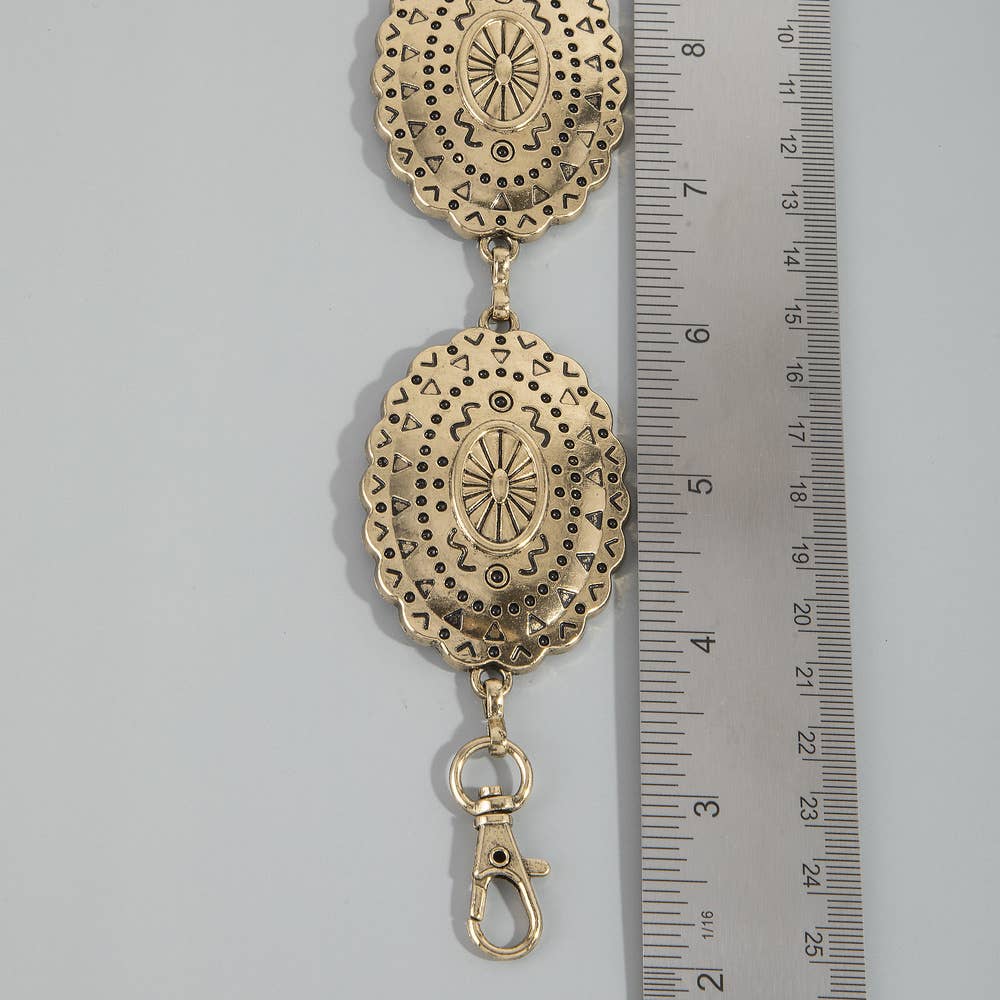 Starburst Medallion Scalloped Concho Chain Belt