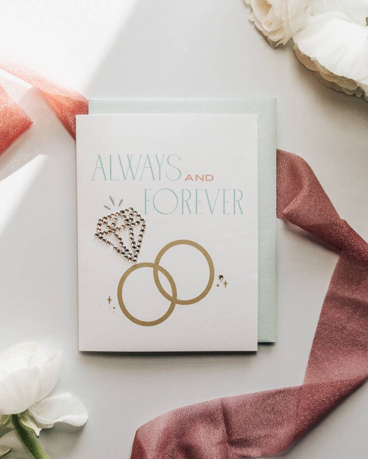 'Always and Forever' Wedding Ring Greeting Card