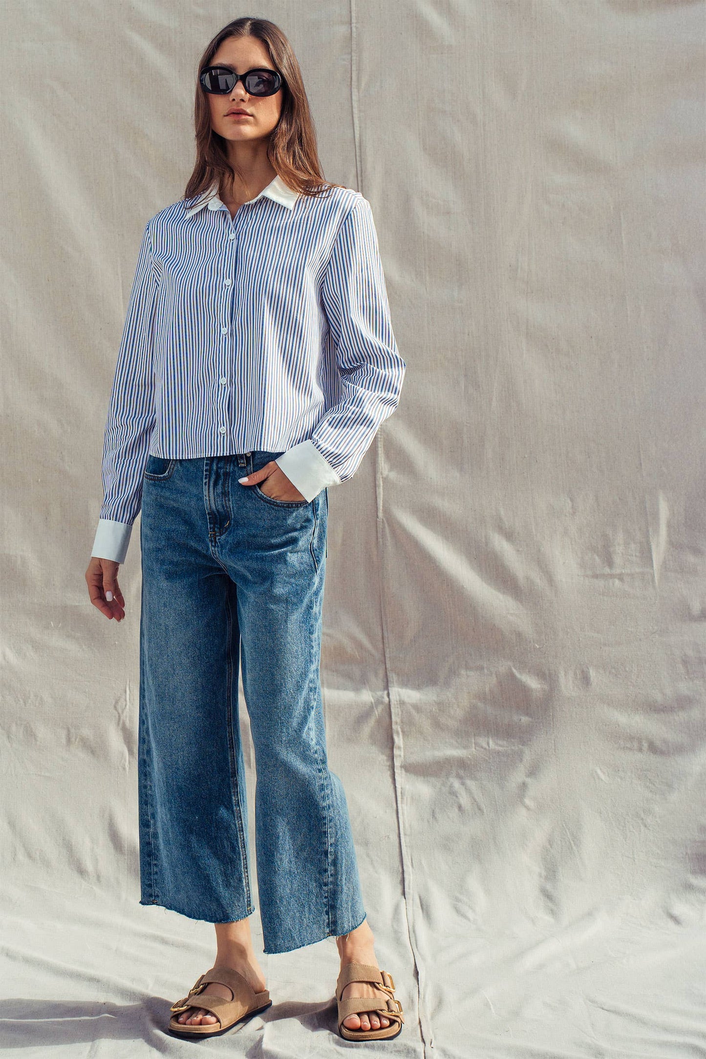 Relaxed Wide Leg Denim Jeans