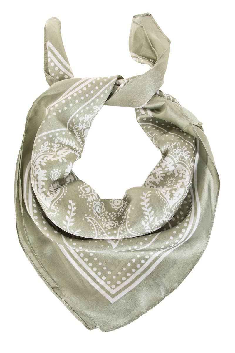 Light Paisley Design Square Bandana Scarf