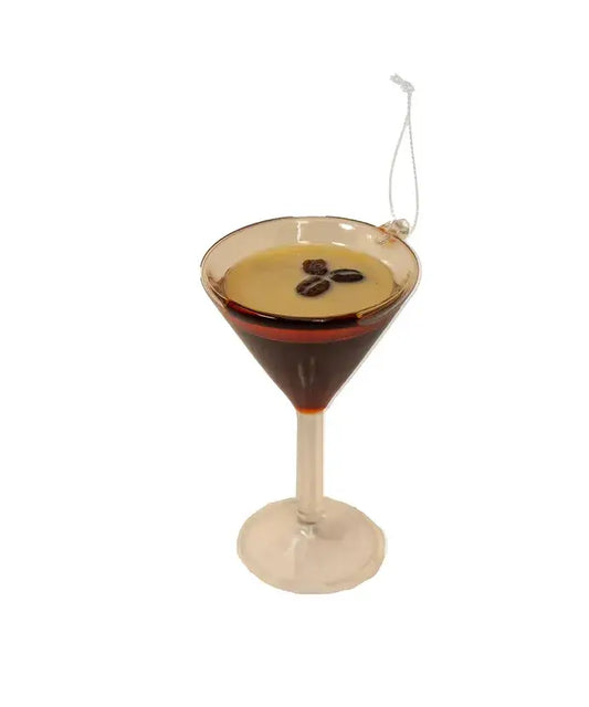 4" Glass Espresso Martini Ornament