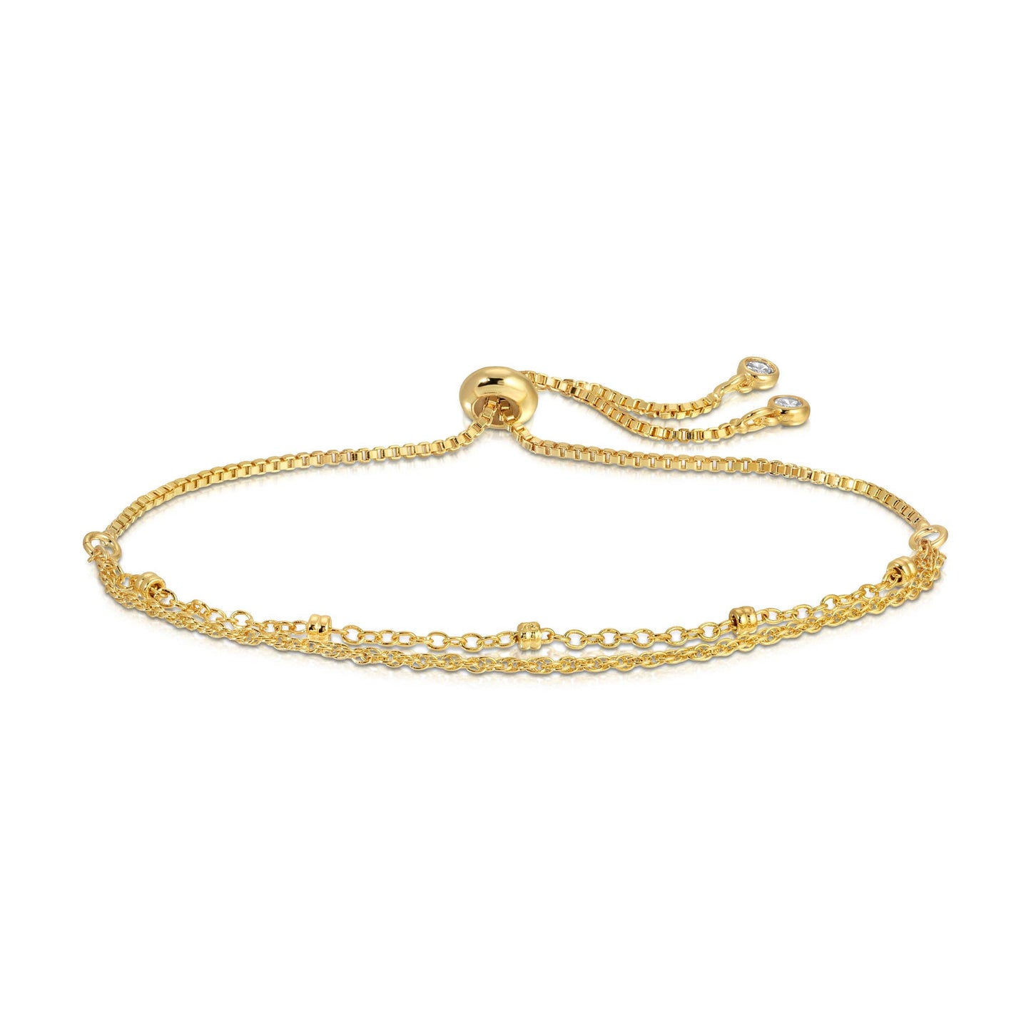 Double Row Delicate Chain Pulley Bracelet