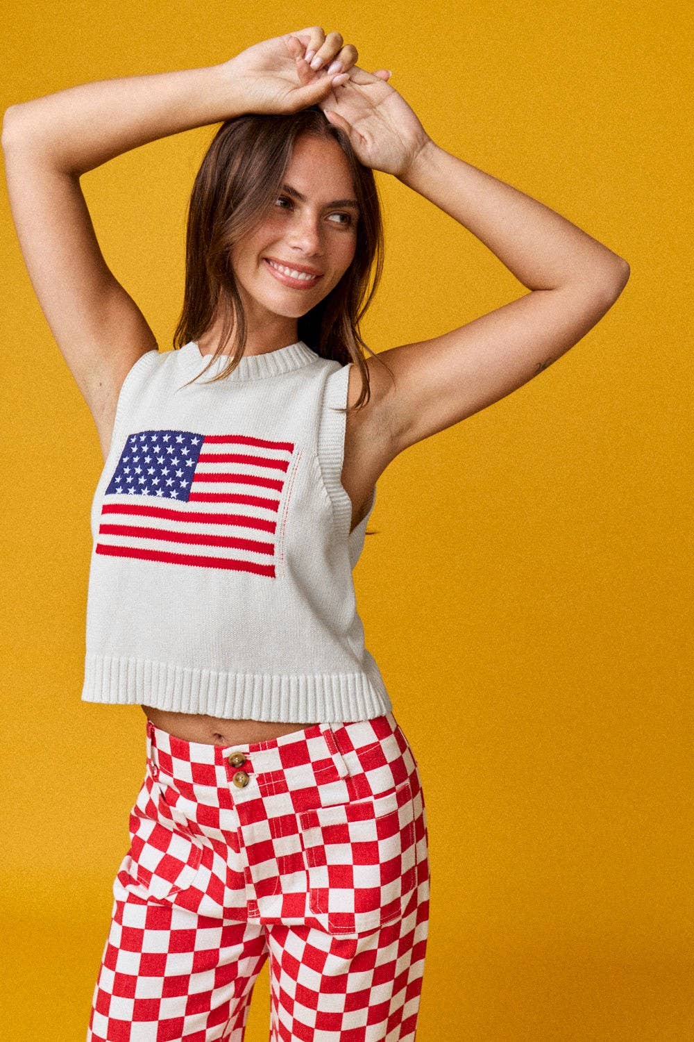 American Flag Sleeveless Sweater