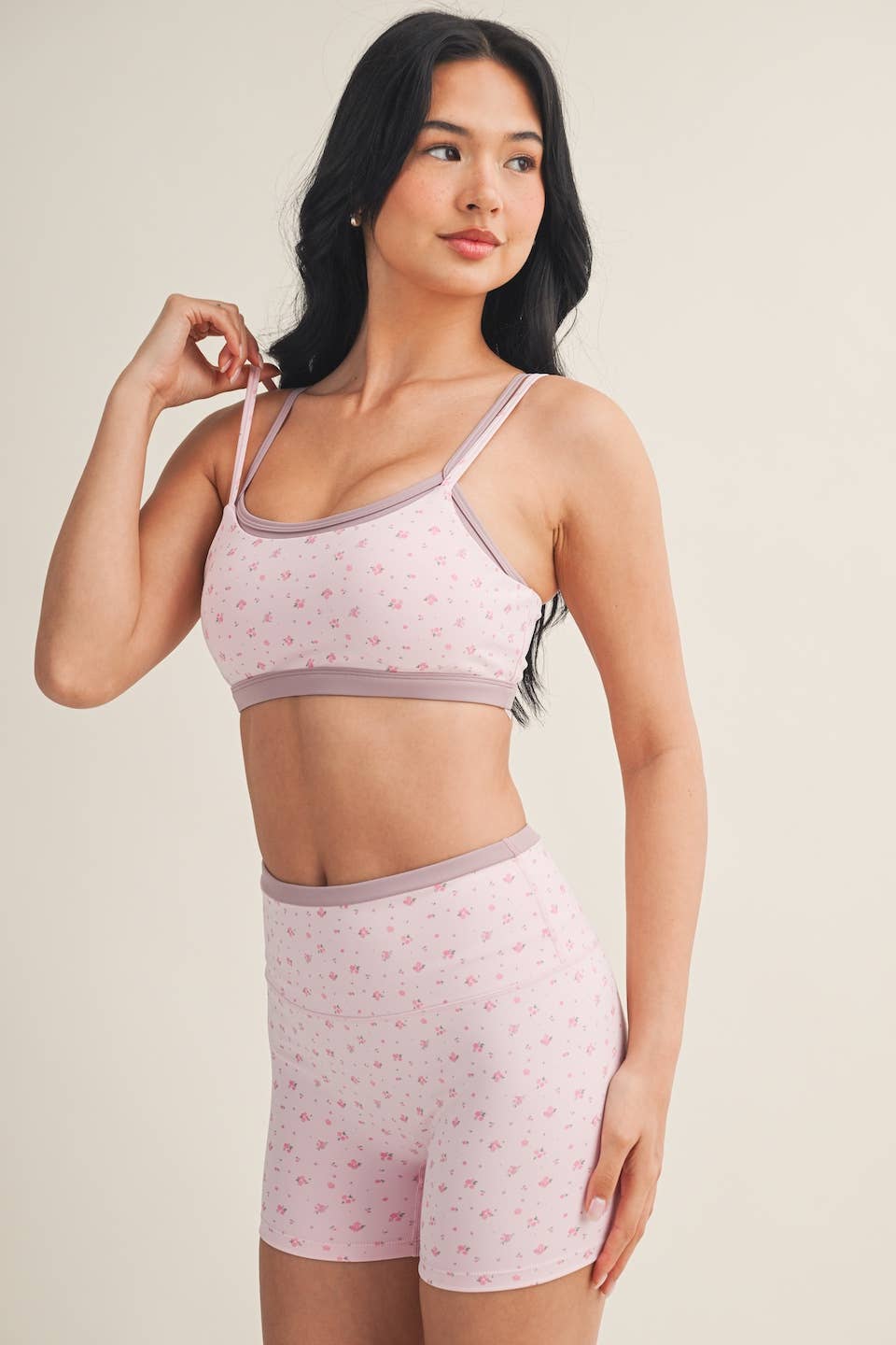 Ditsy Print Double Layered Sports Bra