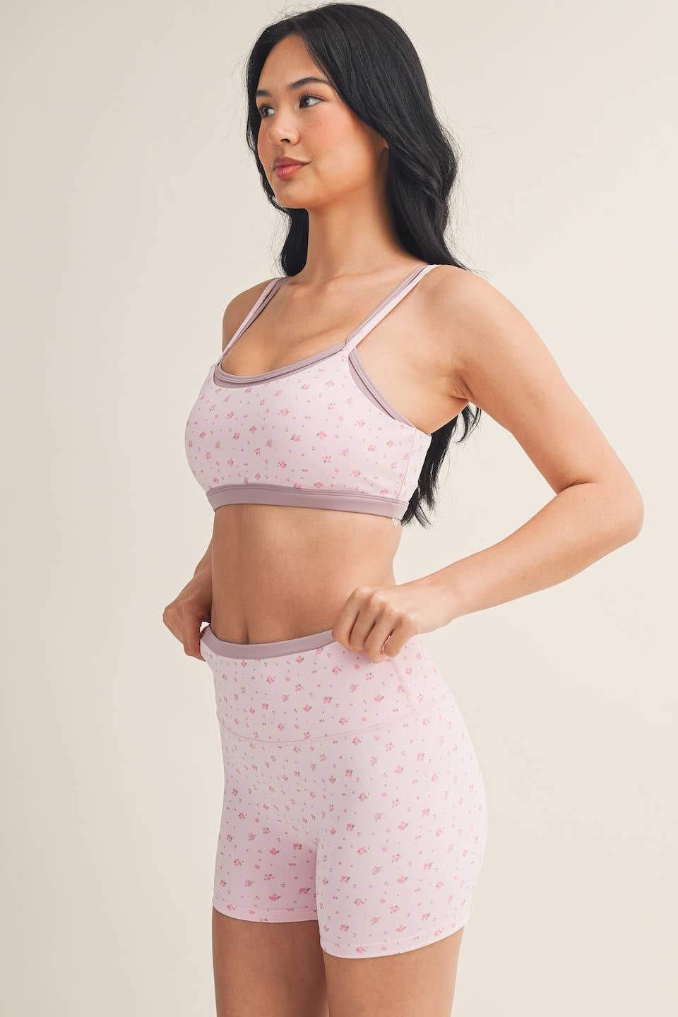 Ditsy Print Double Layered Sports Bra