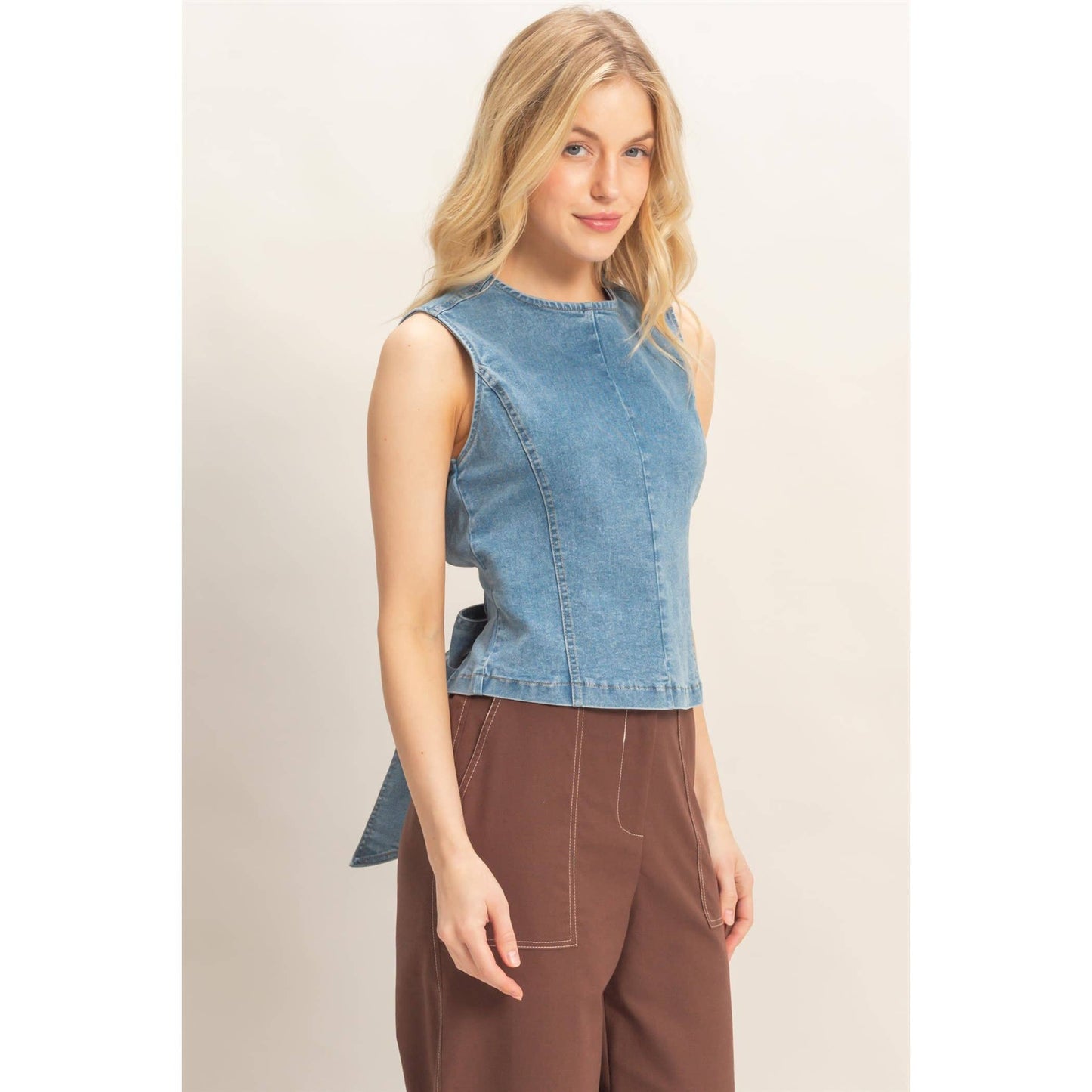 Sleeveless Denim Top