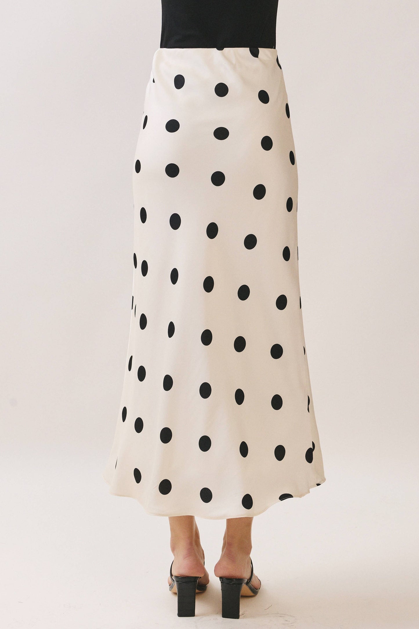 Polka Dot Print Maxi Skirt