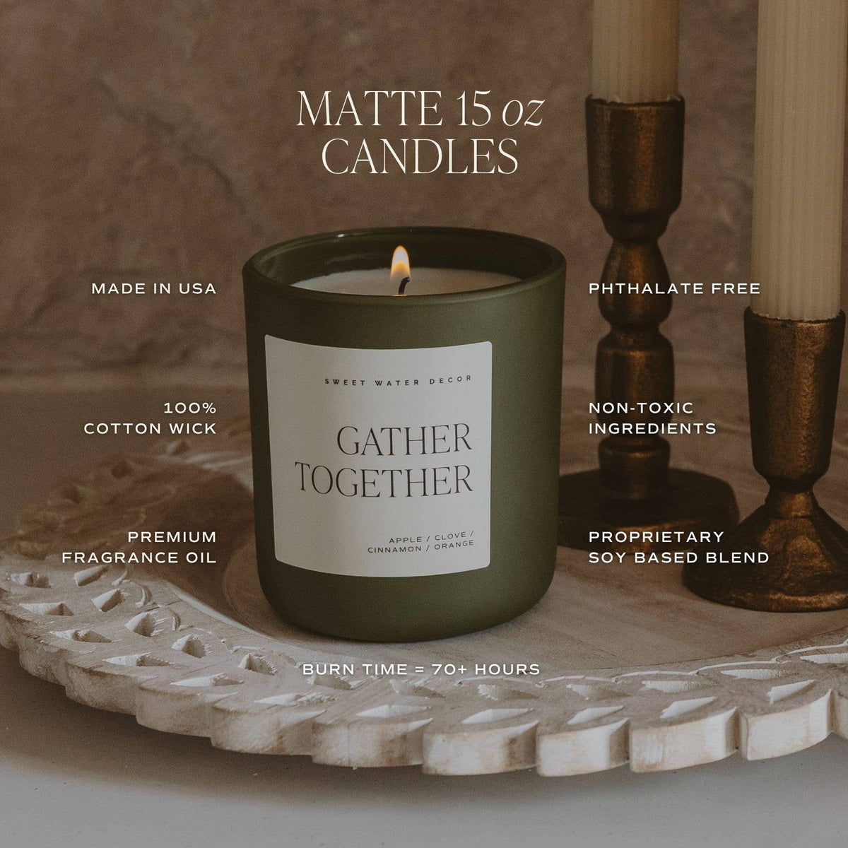 Cozy Season 15 oz Soy Candle, Matte Jar - Fall Decor