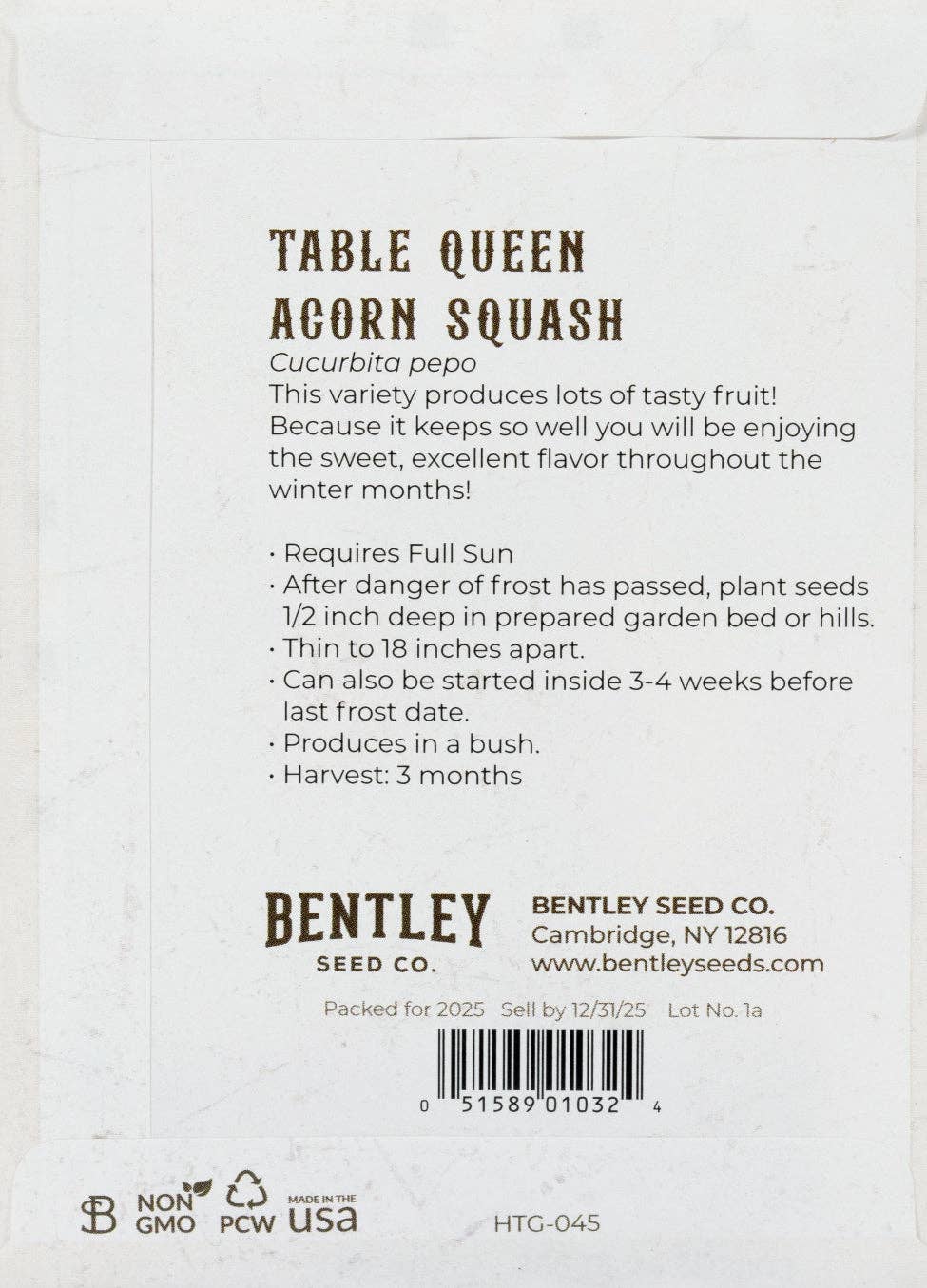 Squash-Acorn Table Queen 1913