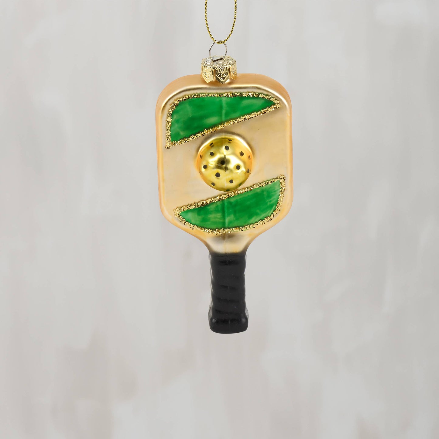 Pickleball Paddle Glass Ornament