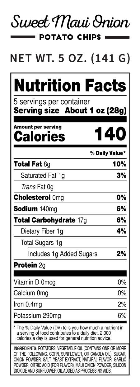 Kettle Cooked Potato Chips - 5oz - Sweet Maui Onion