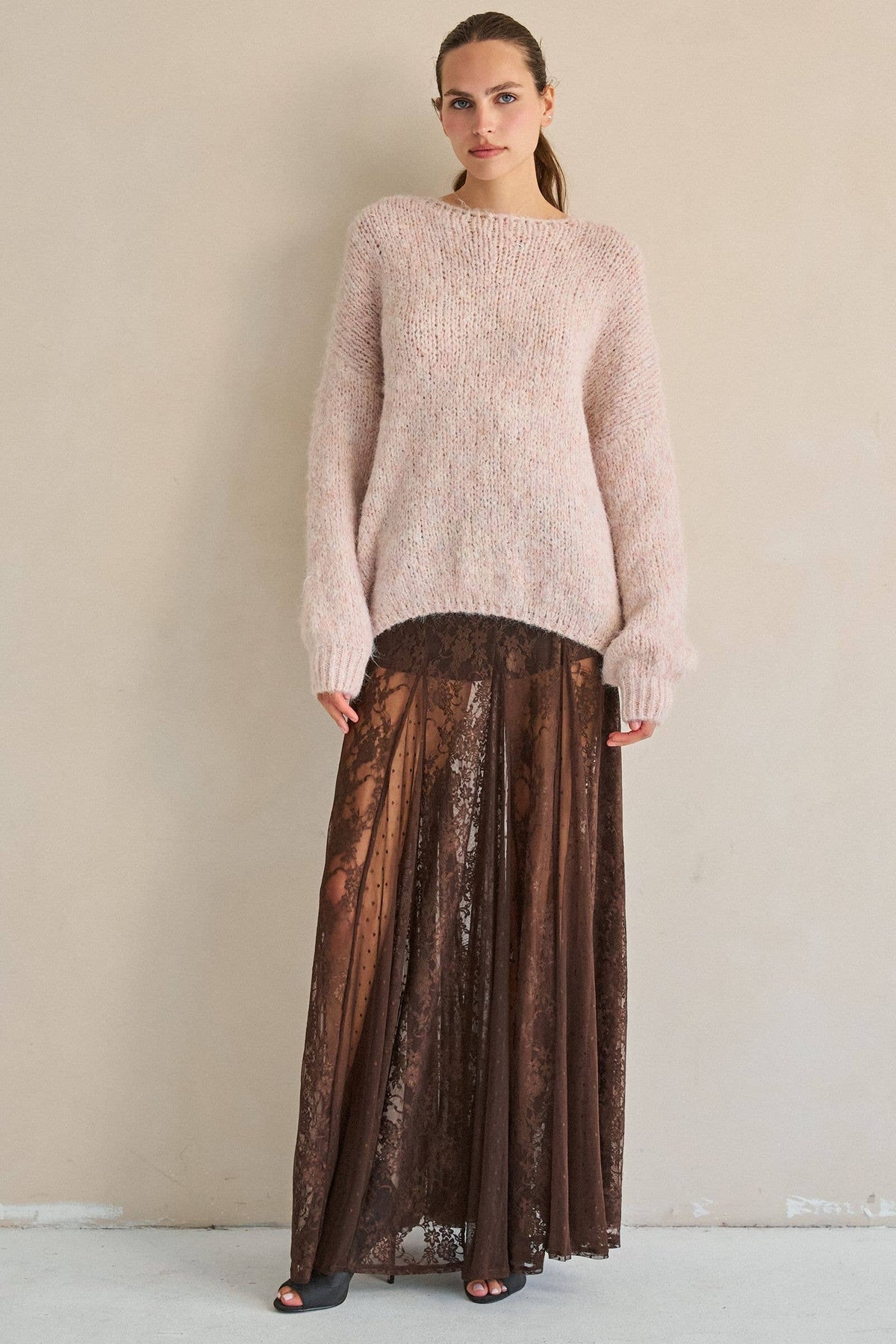 Sheer Lace Maxi Skirt