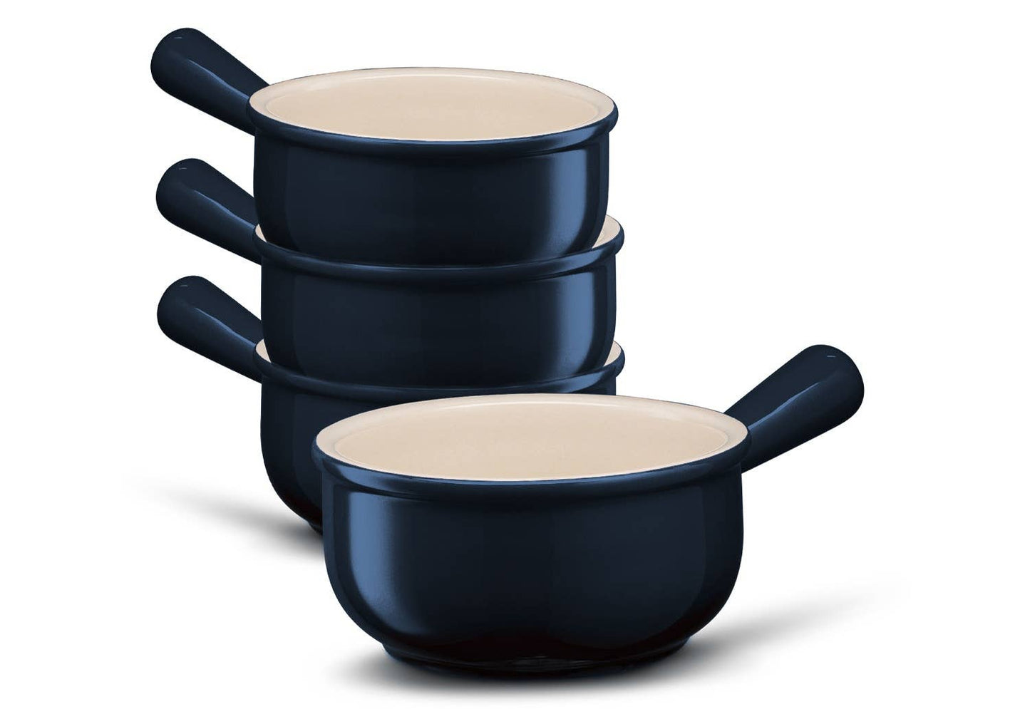 Kook French Onion Soup Crocks, Ceramic, 18 oz, Set of 4