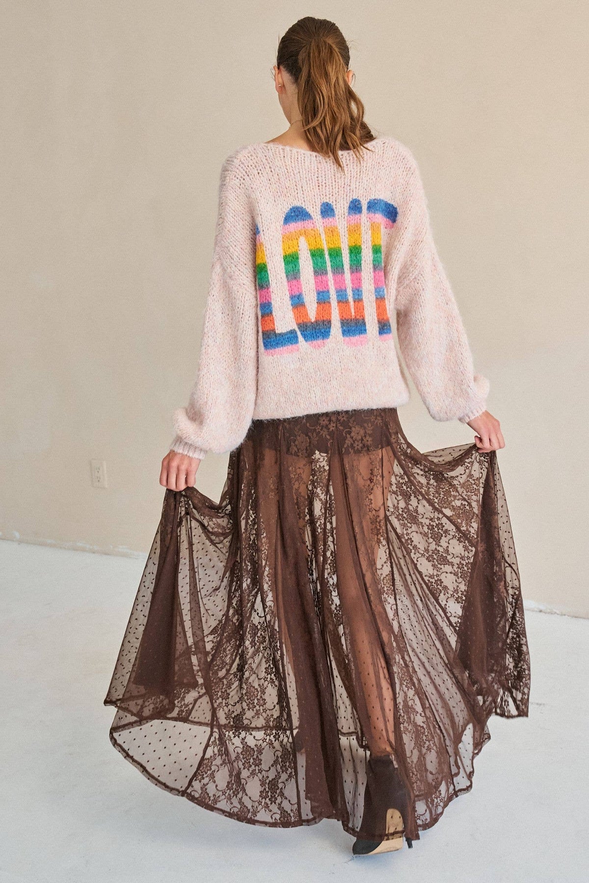 Sheer Lace Maxi Skirt