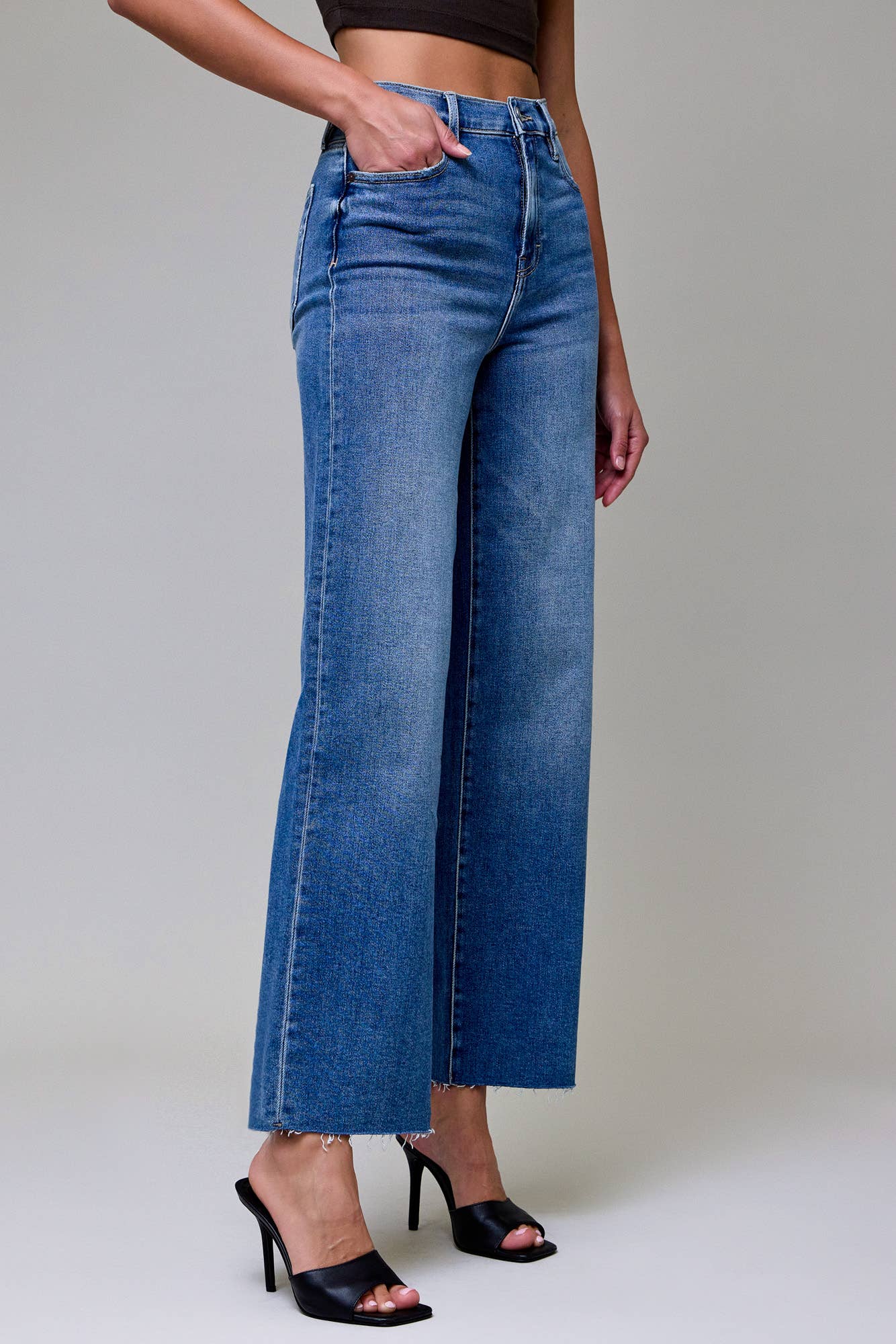 Medium Dark Clean Stretch Dad Jeans