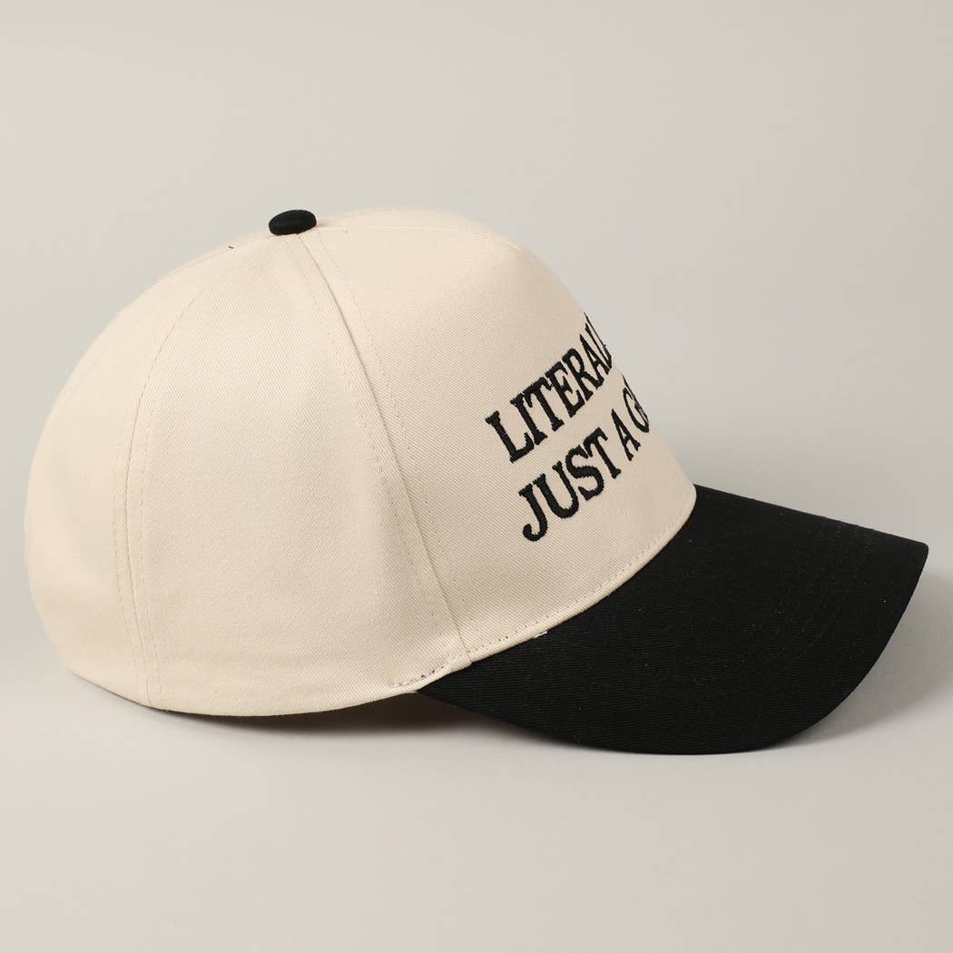 Literally Just a Girl Embroidery Two Tone Trucker Hat