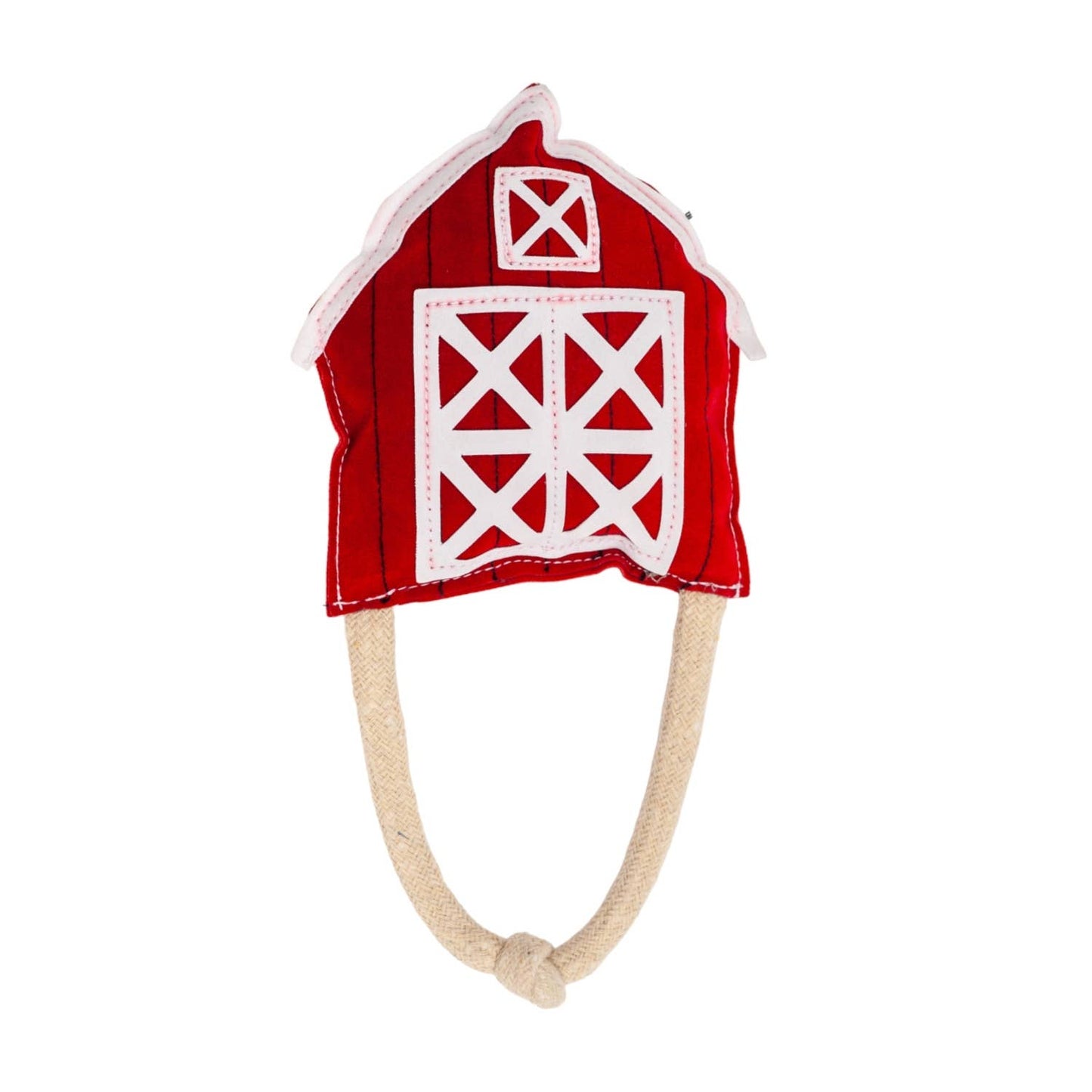 Eco-Friendly Red Barn Faux Leather Dog Chew Toy