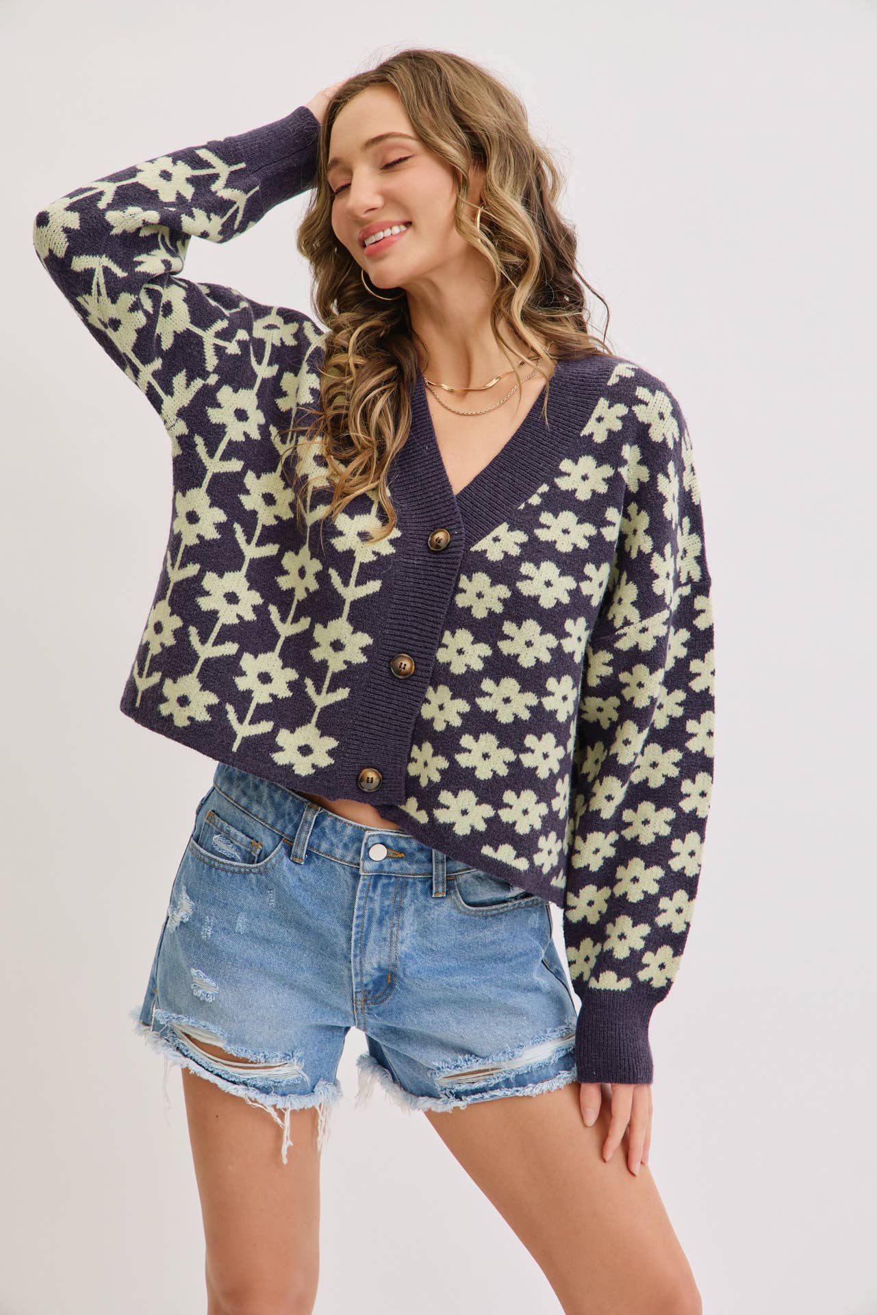 Floral Print Cardigan