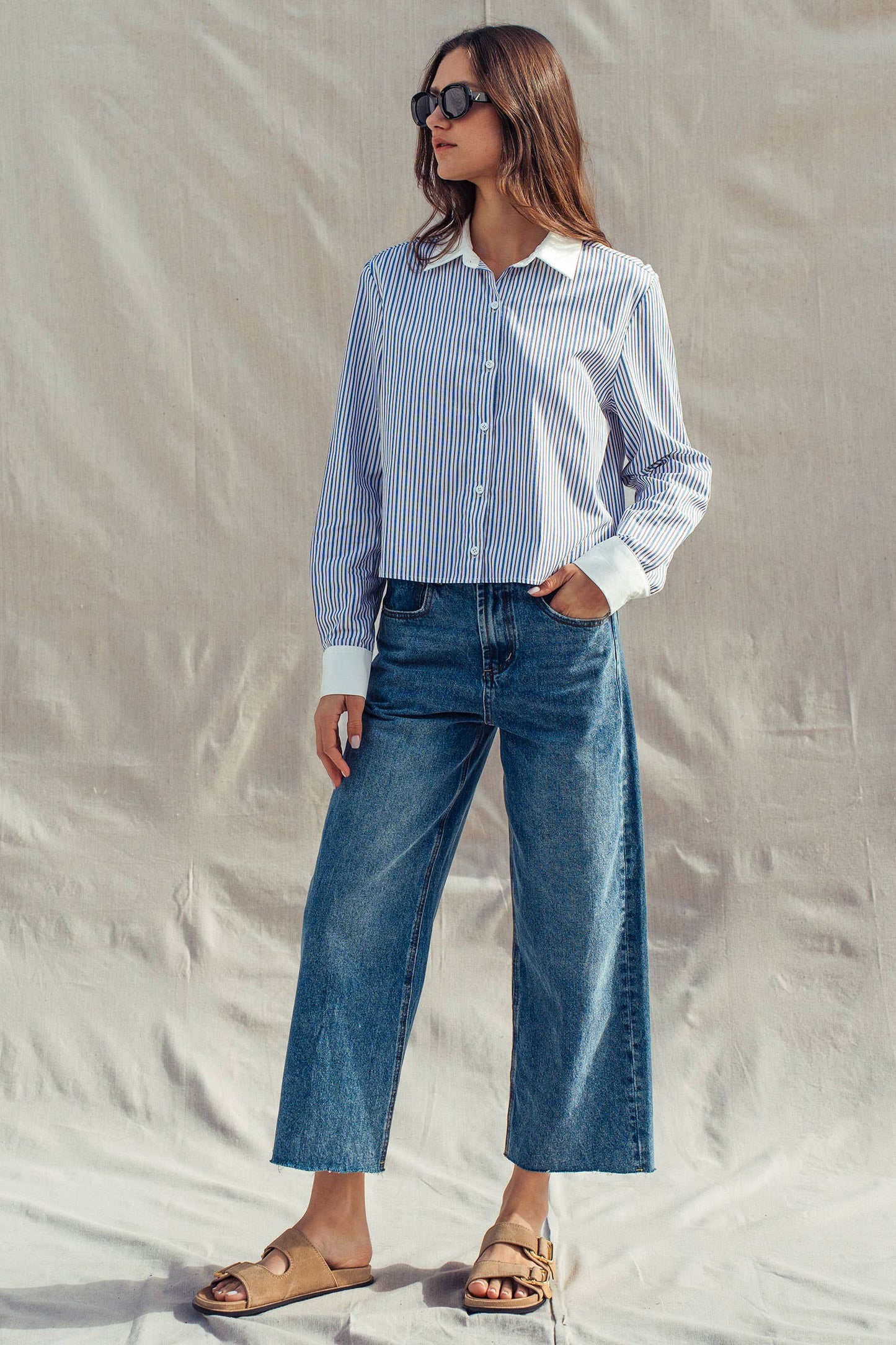 Relaxed Wide Leg Denim Jeans