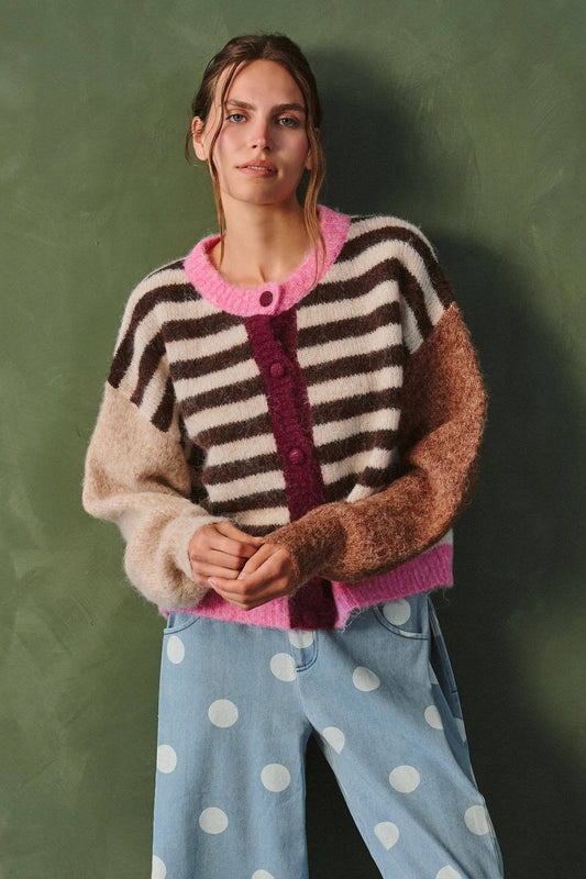 Color Pop Stripe Cardigan