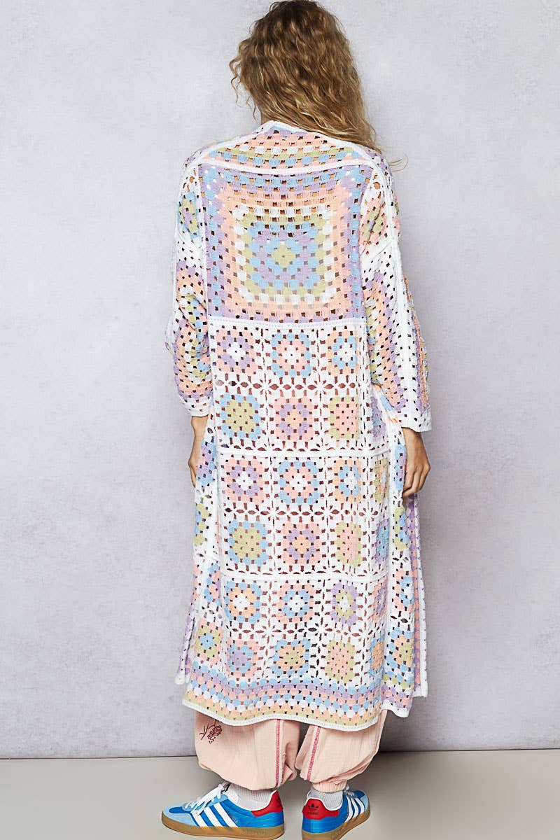 Long Sleeve Crochet Various Colors Cardigan
